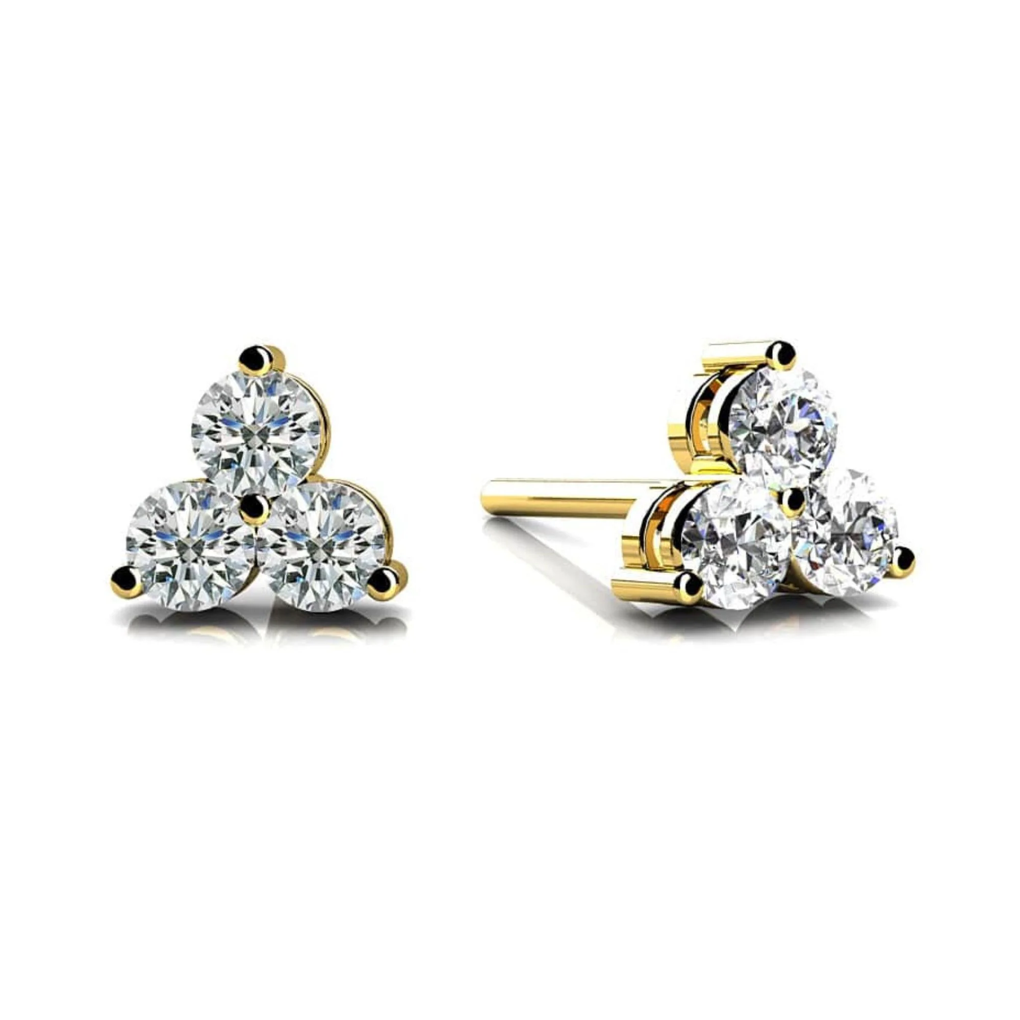 0.20 Carat Round Cut Prong Set Trillium Diamond in 14K White Gold Stud Earrings - Image 4