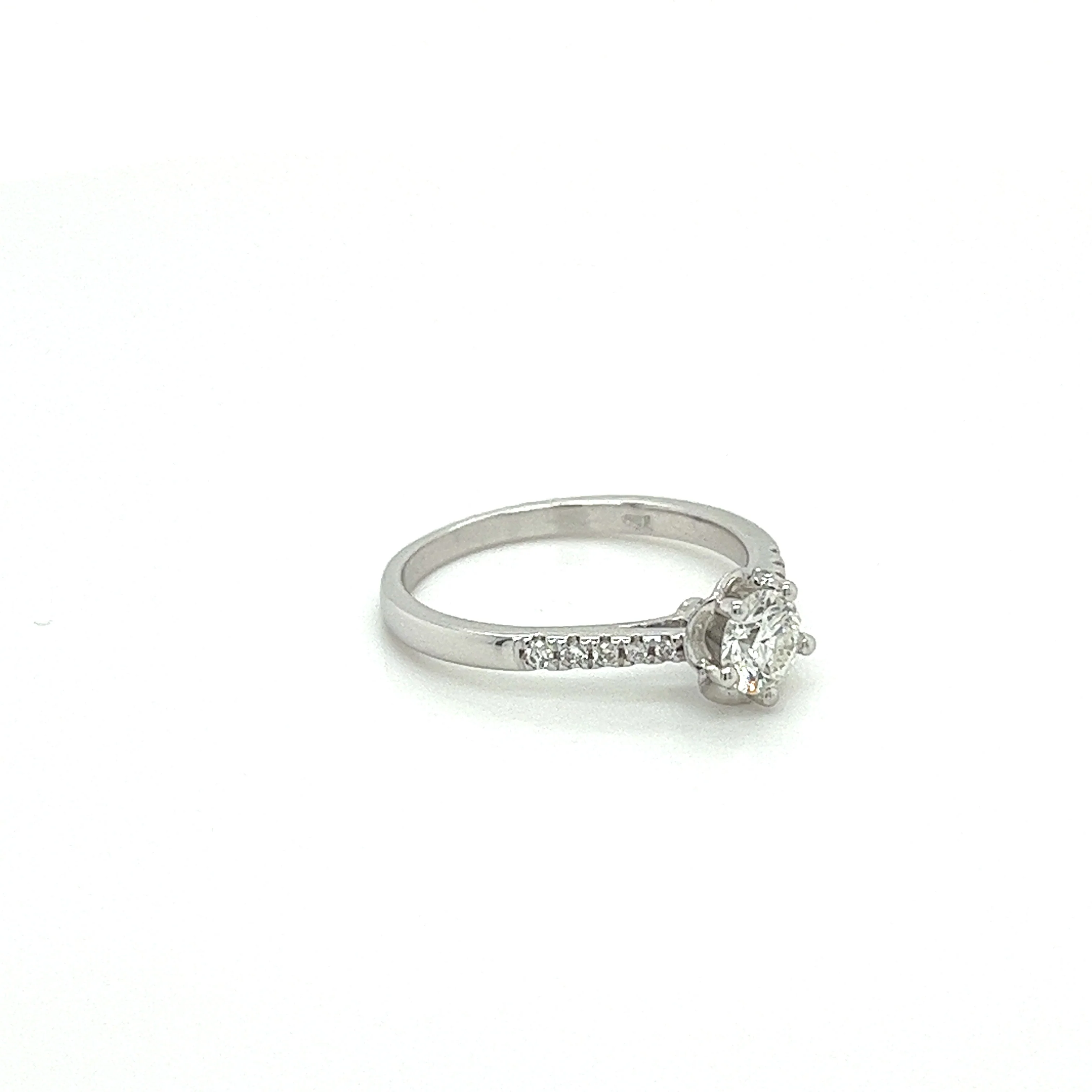0.44 CTTW Round Cut Diamond Engagement Ring in 18K White Gold - Image 2