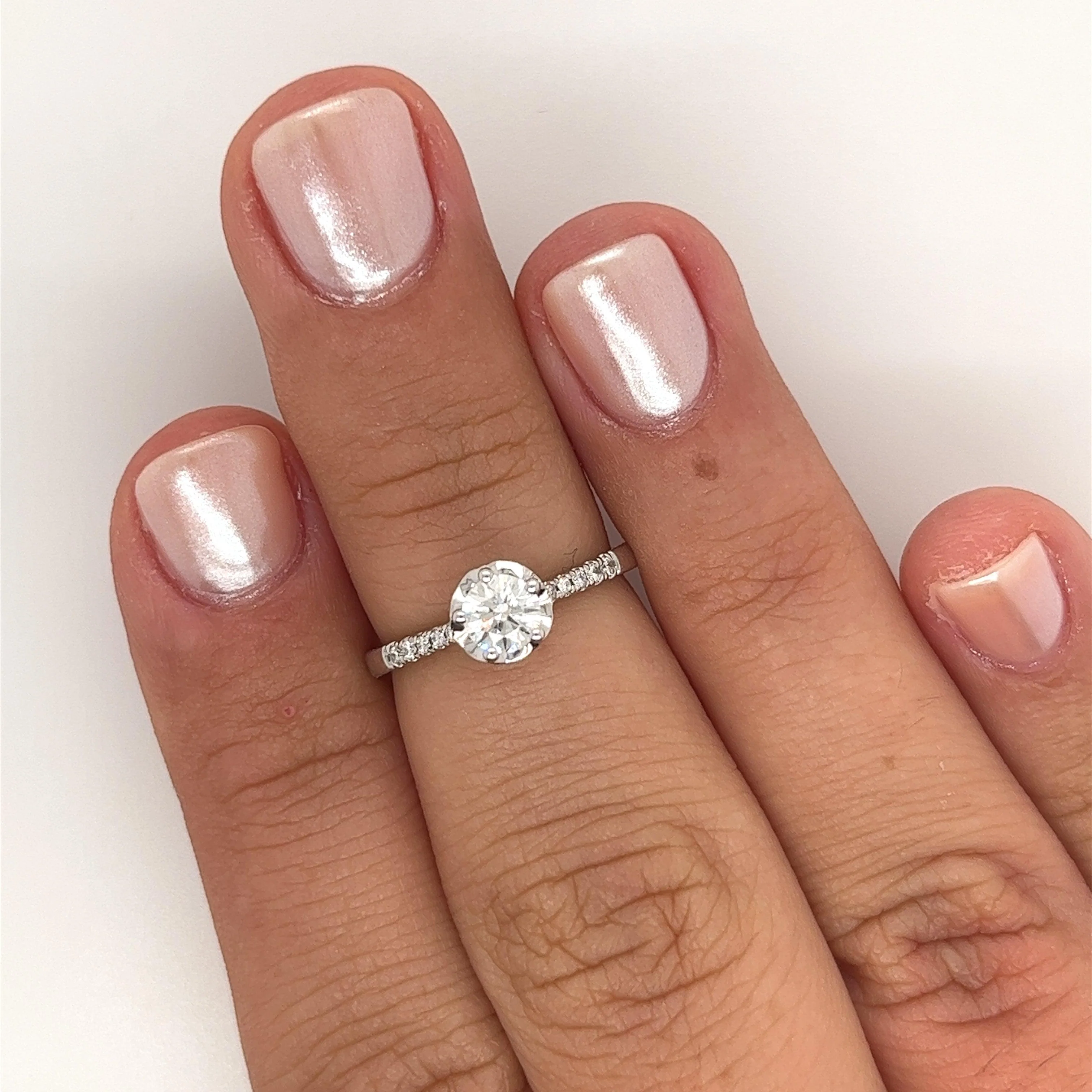 0.44 CTTW Round Cut Diamond Engagement Ring in 18K White Gold - Image 4