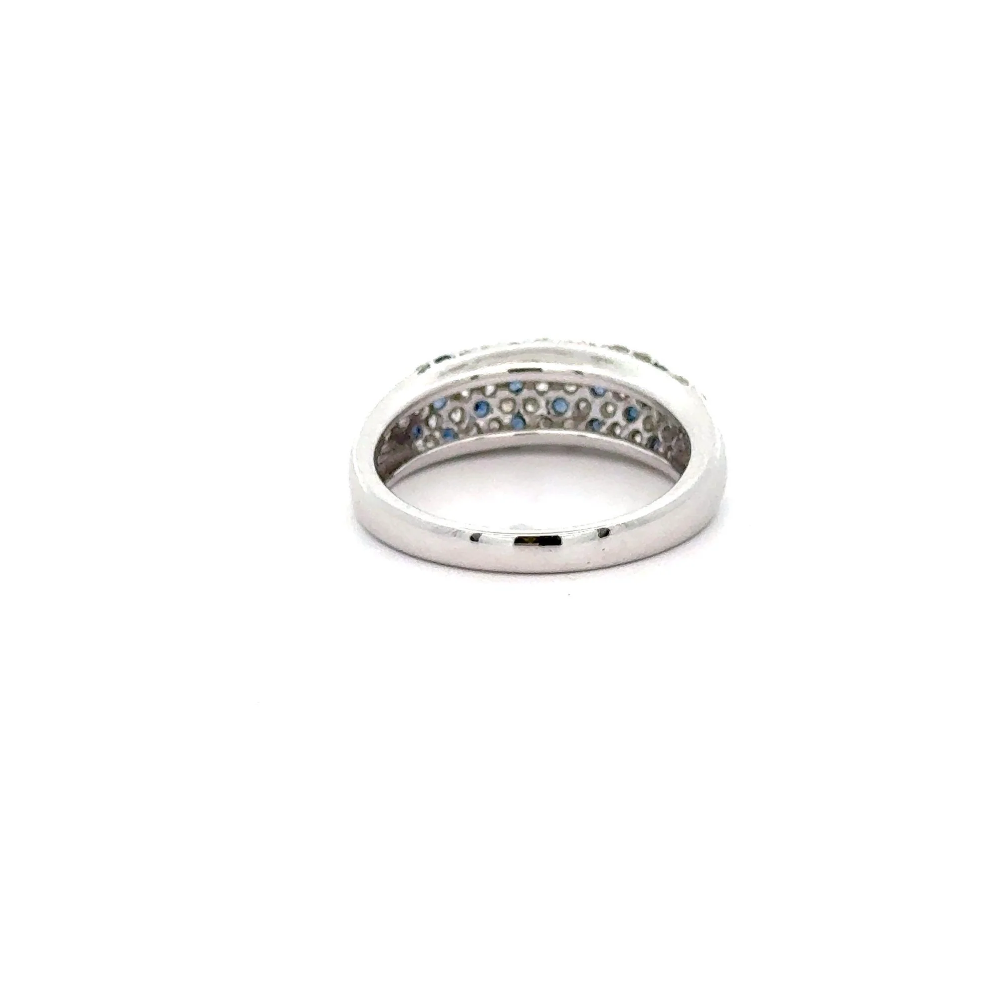 1.10 Carat Sapphire and Diamond Pave Cluster Platinum Band Ring - Image 5