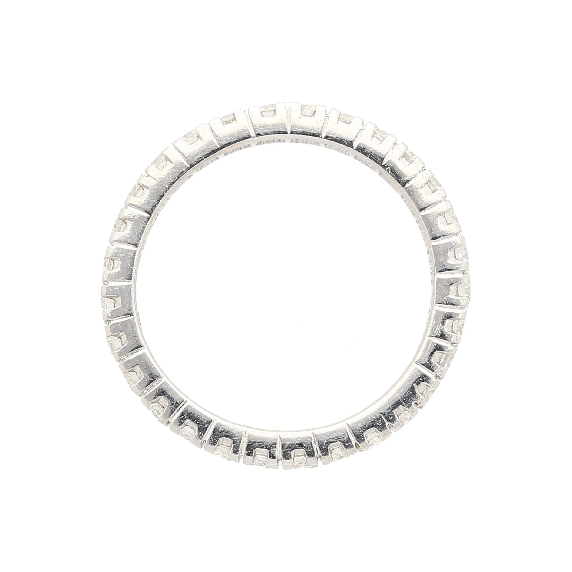 1.14 CTTW Natural Round Diamond Wedding Band Ring in 18K White Gold Size 7 - Image 6