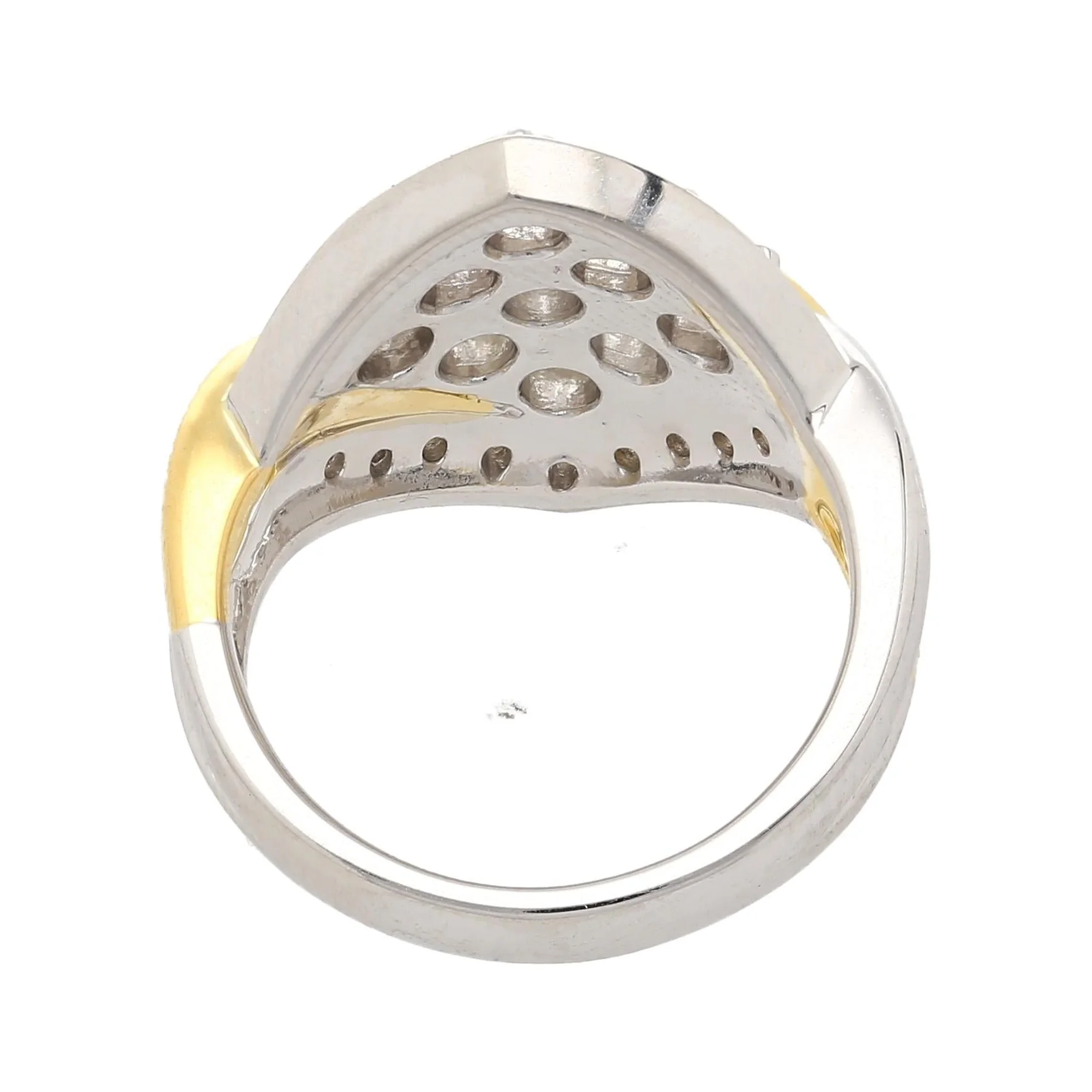 1.2 Carat Round-Cut Diamond Two-Tone Retro Cluster Ring - Image 8
