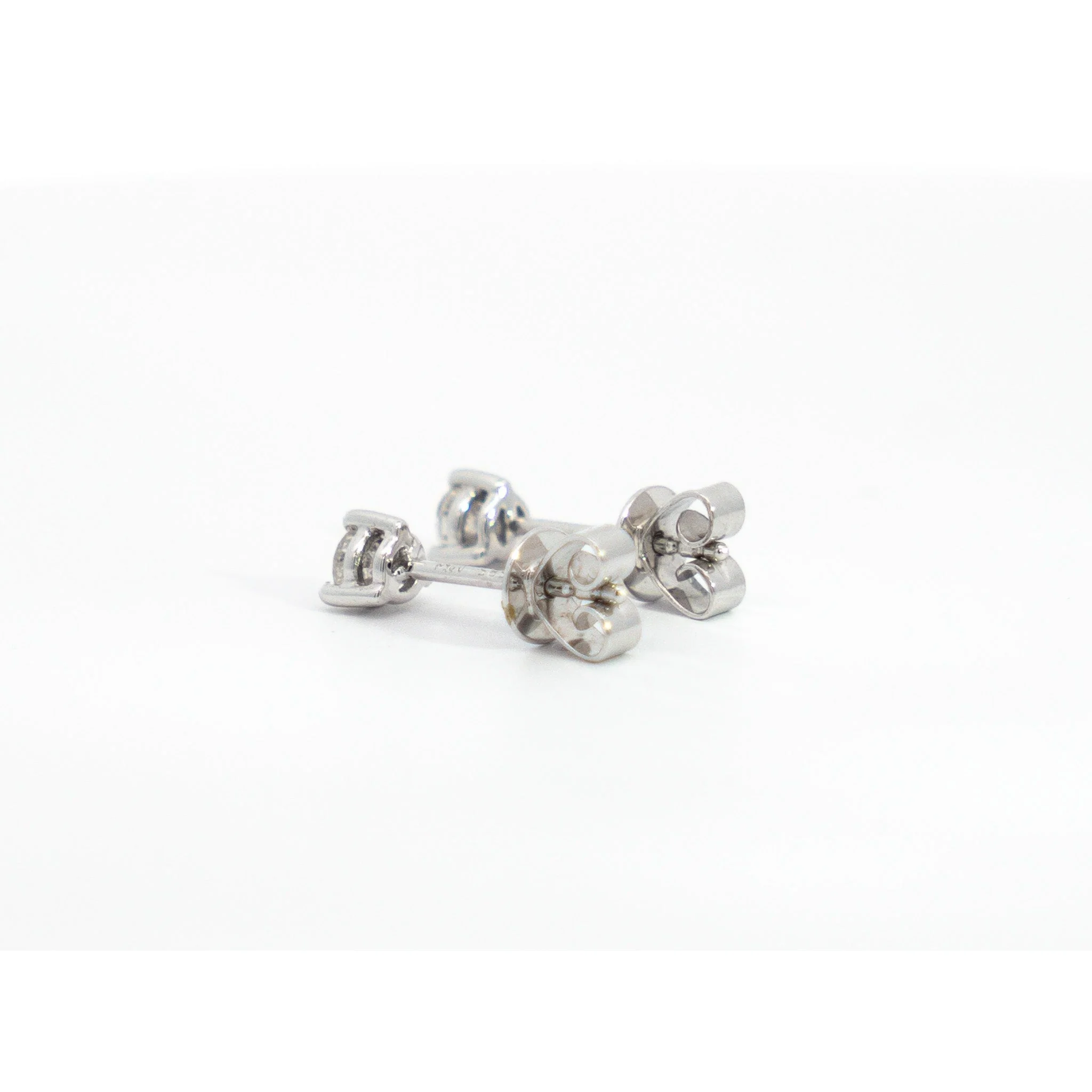 1/3 Carat Natural Diamond 3-Prong Stud Earrings 4mm in 14K White Gold - Image 3