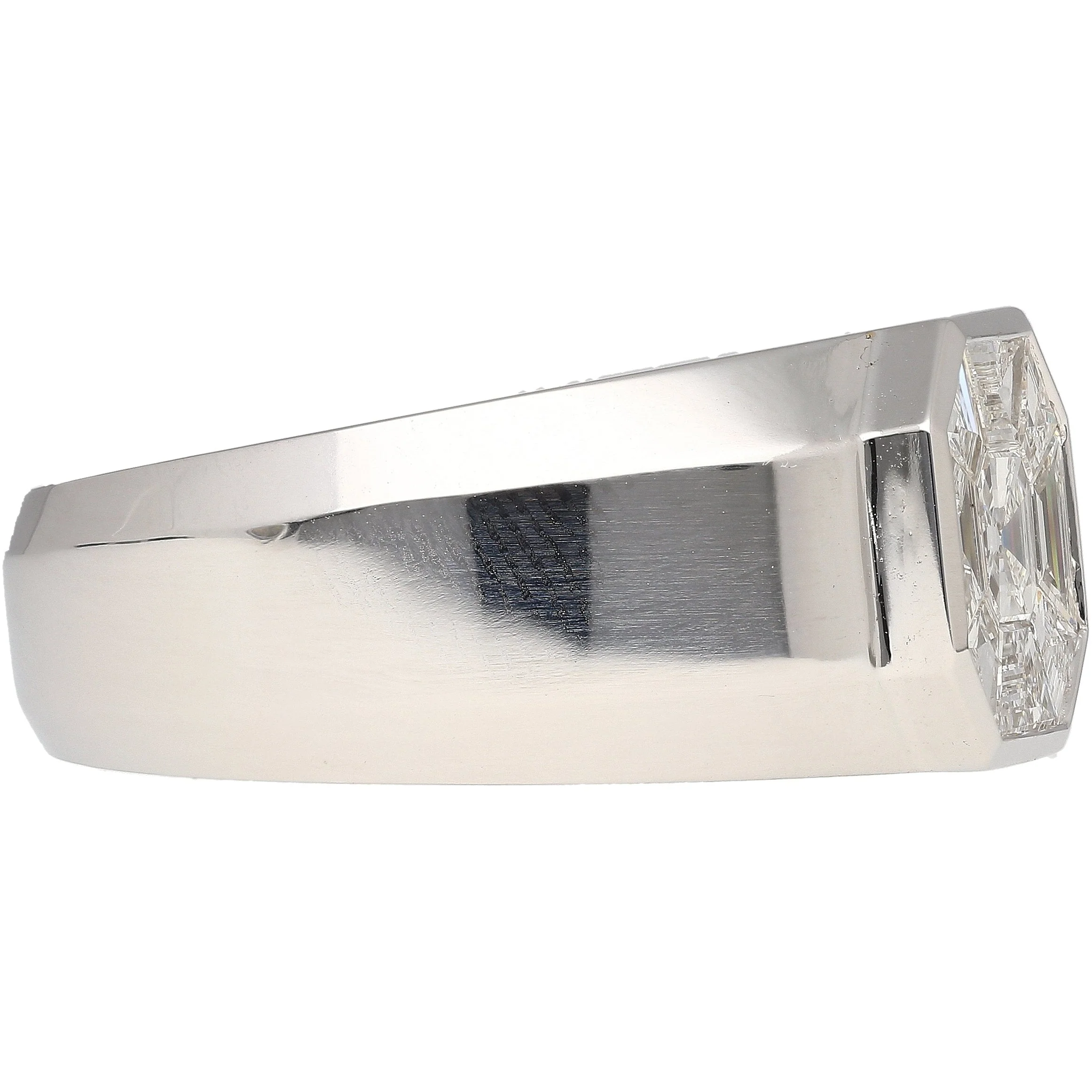 1.42 Carat Mixed Asscher Cut Illusion Set Mens Natural Diamond Cluster Ring - Image 5