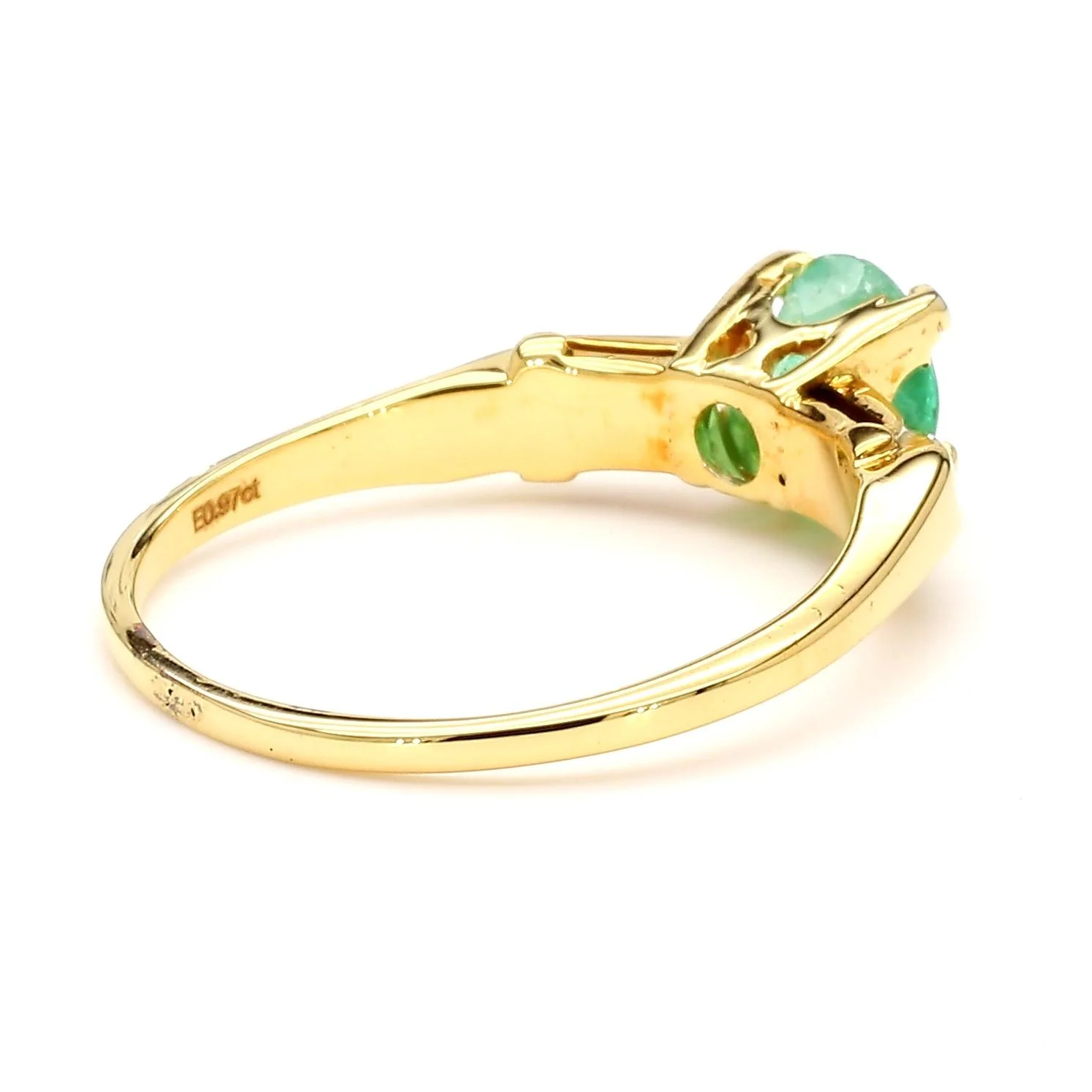 1 Carat Oval Cut Colombian Emerald 14K Gold Engagement Ring - Image 4