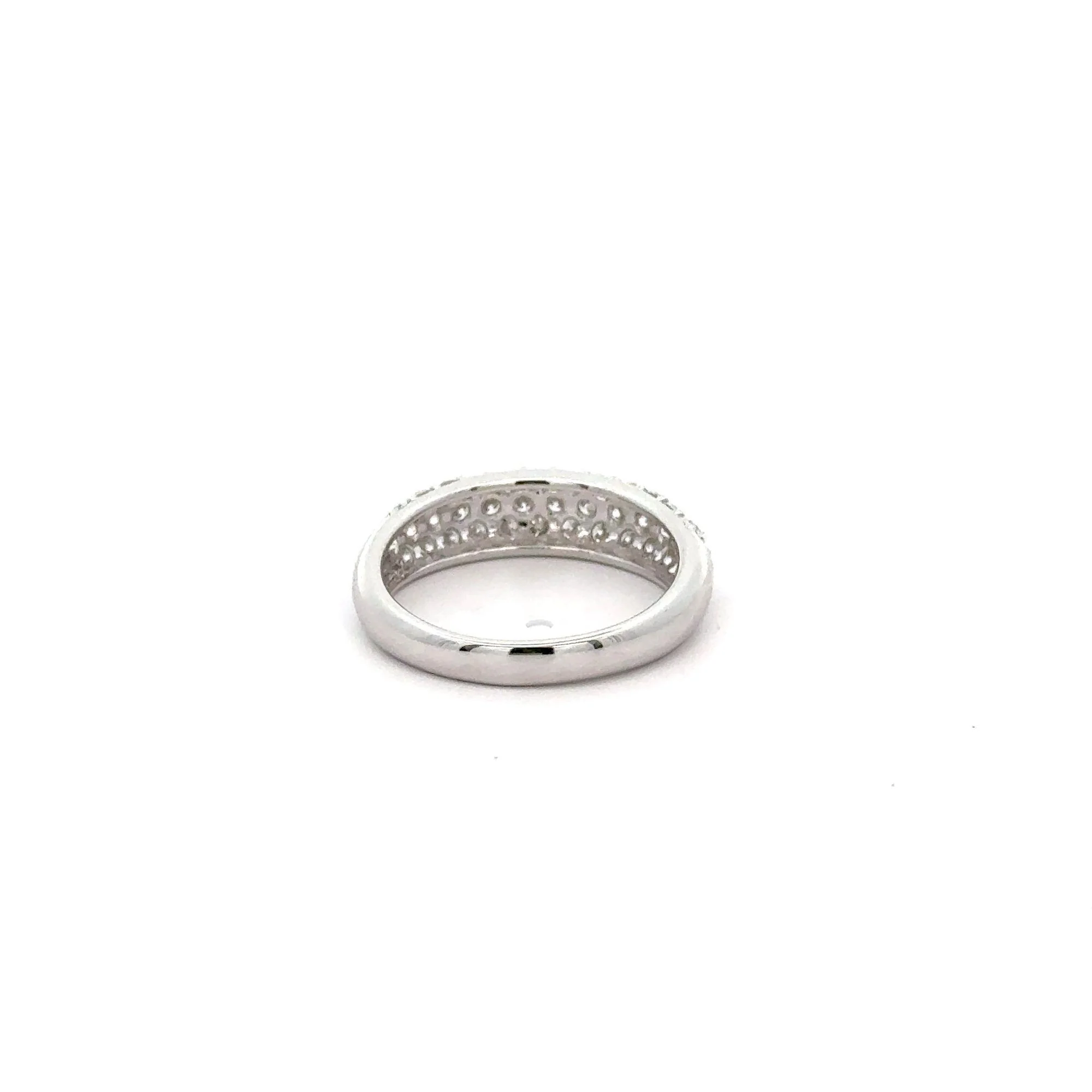 1 Carat Pave Diamond Dome Platinum Band Ring - Image 4