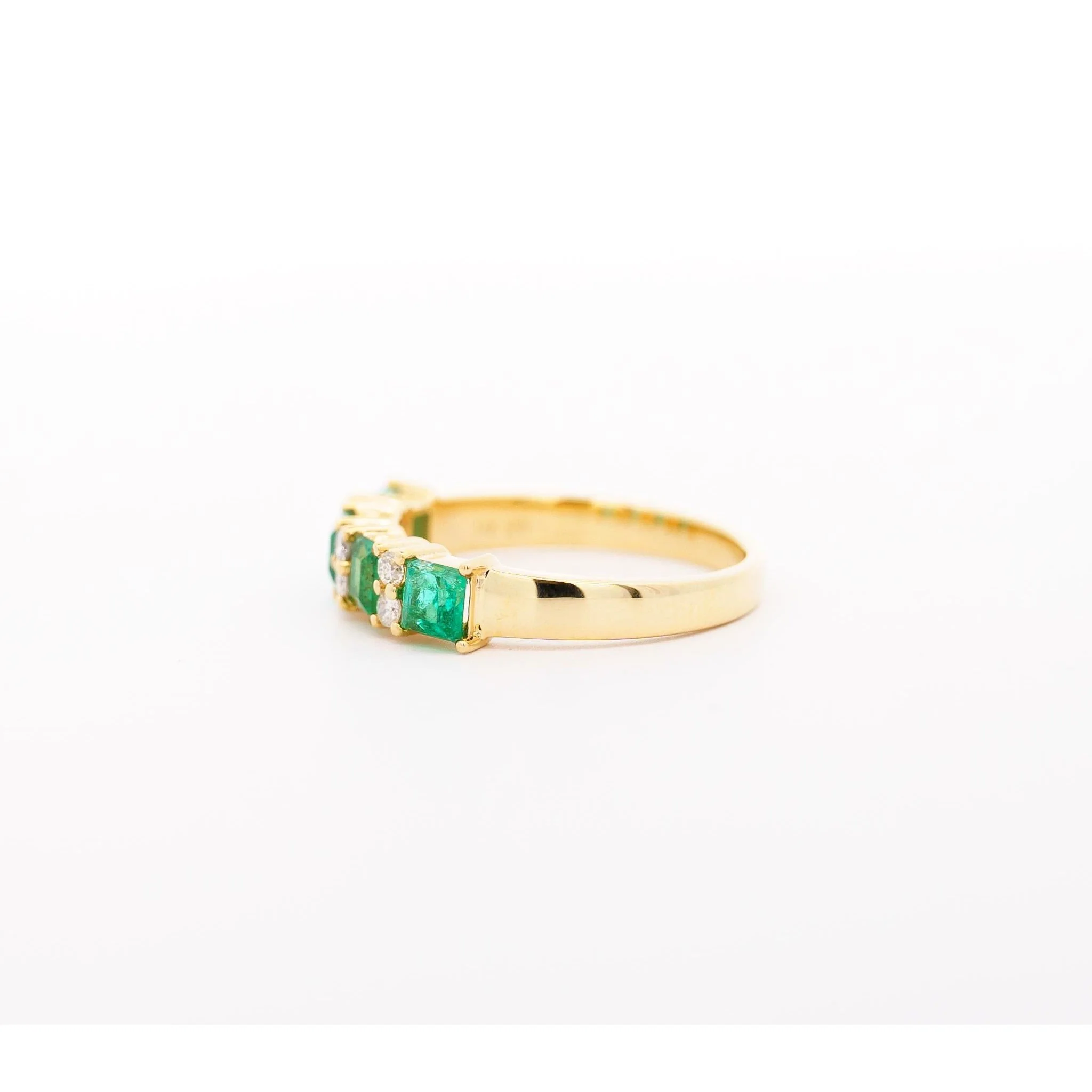 1 Carat Emerald Diamond 5-Stone Square Ring in 14K Gold - Image 7