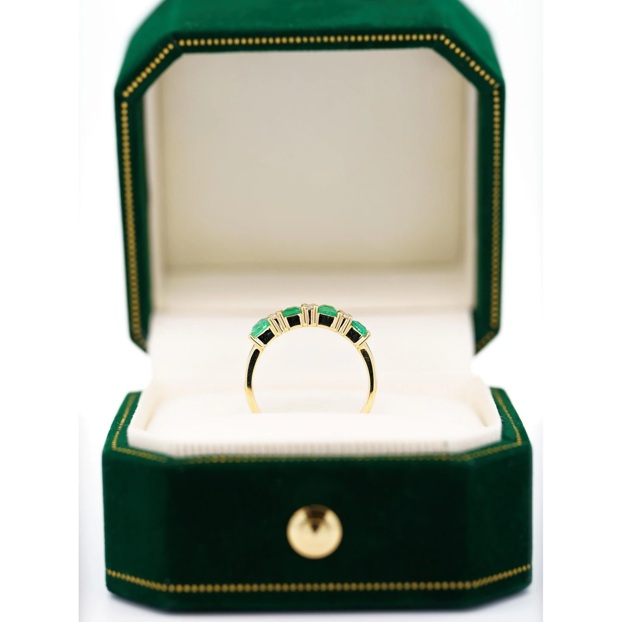 1 Carat Emerald Diamond 5-Stone Square Ring in 14K Gold - Image 8