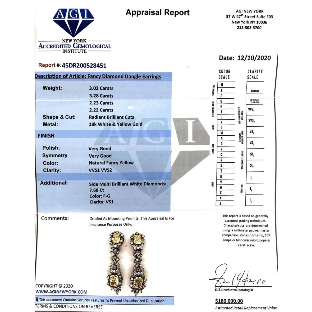 10.75 Carat Radiant-Cut VVS1 Fancy Yellow Diamond Drop Earrings in 18K White Gold - Image 7