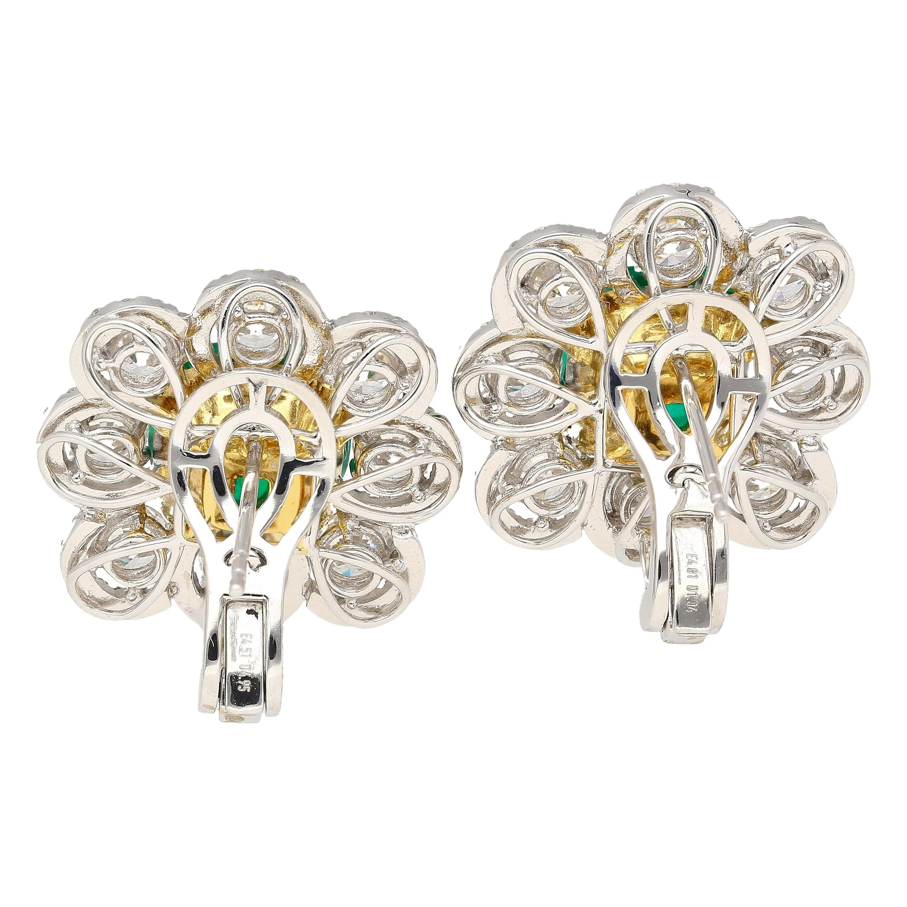 10 Carat Colombian Emerald GRS Certified Cushion Cut Minor Oil Diamond Earrings - Image 7