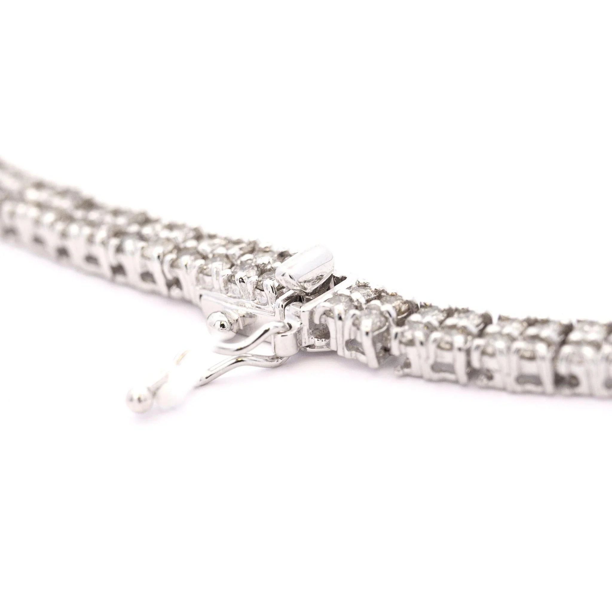 10 Carat Natural Diamond Two Strand Riviera Graduated Tennis Necklace Platinum - Image 3