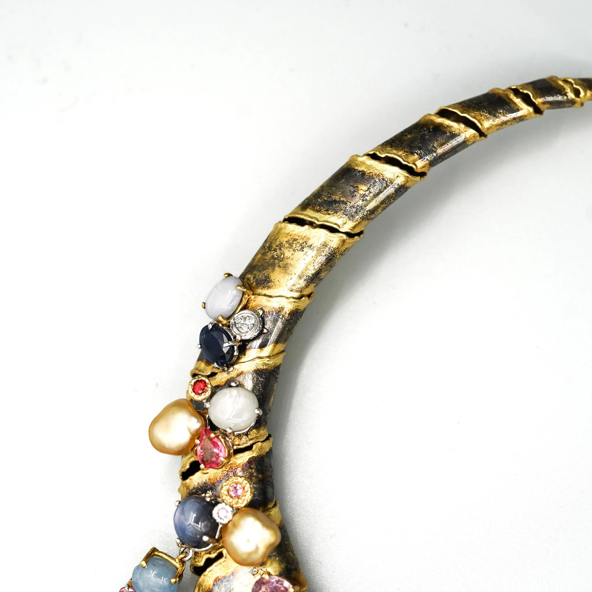100 Carat Mixed Multi-Gem Avant-Garde Statement Necklace in 18k Gold - Image 3
