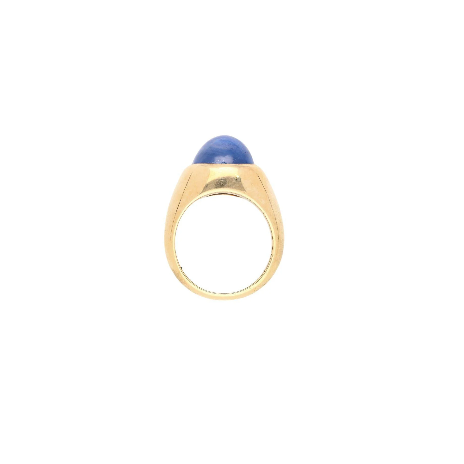 13.83 Carat No Heat Sri Lanka Blue Star Sapphire Solitaire Bezel 18K Men's Ring - Image 3