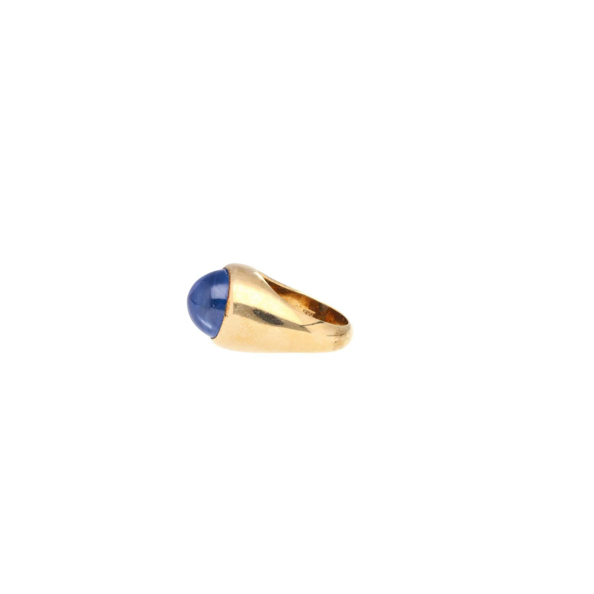 13.83 Carat No Heat Sri Lanka Blue Star Sapphire Solitaire Bezel 18K Men's Ring - Image 4