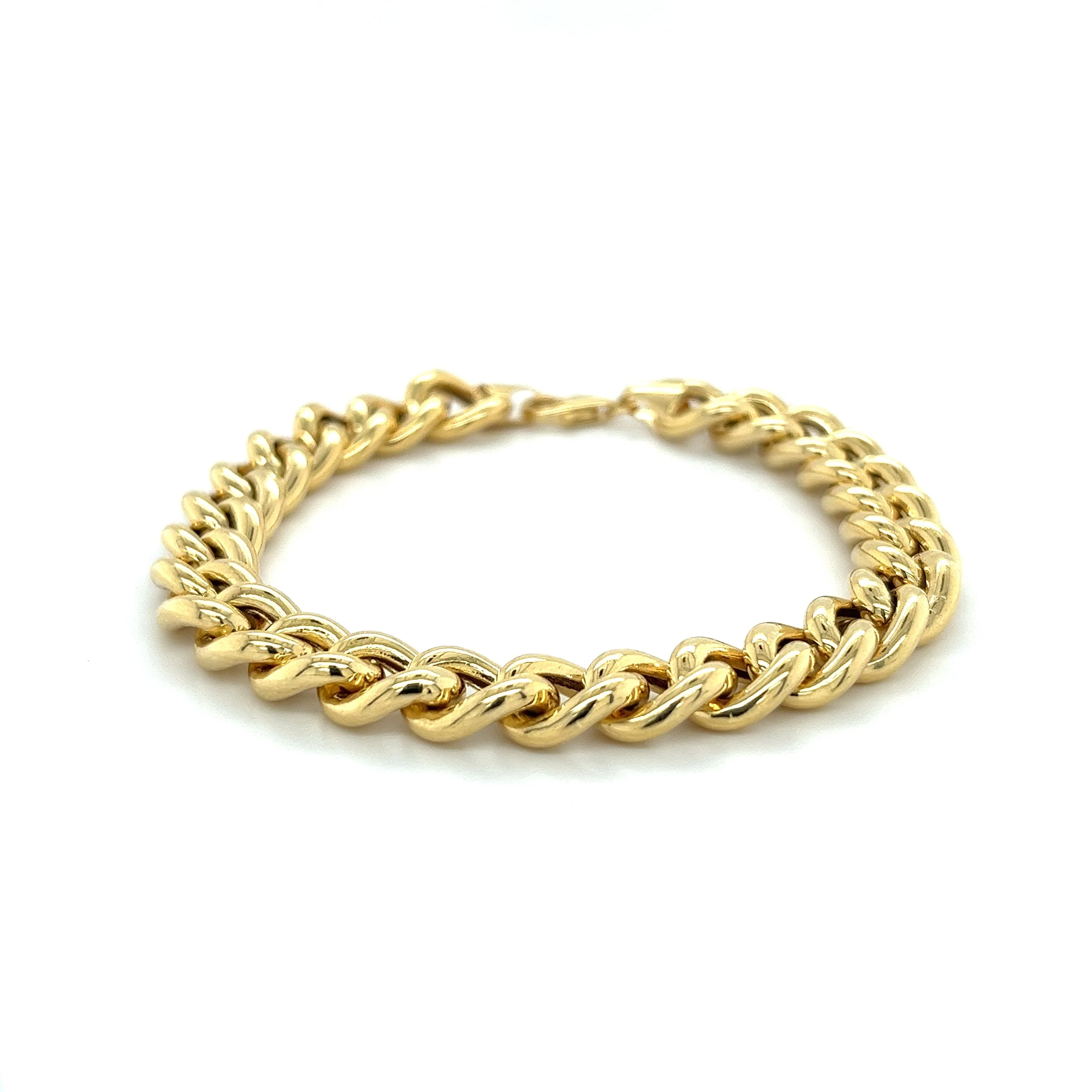 14K Gold Curb Link Chain Mens Bracelet | 8.75MM - 7.5 Inches - Image 3