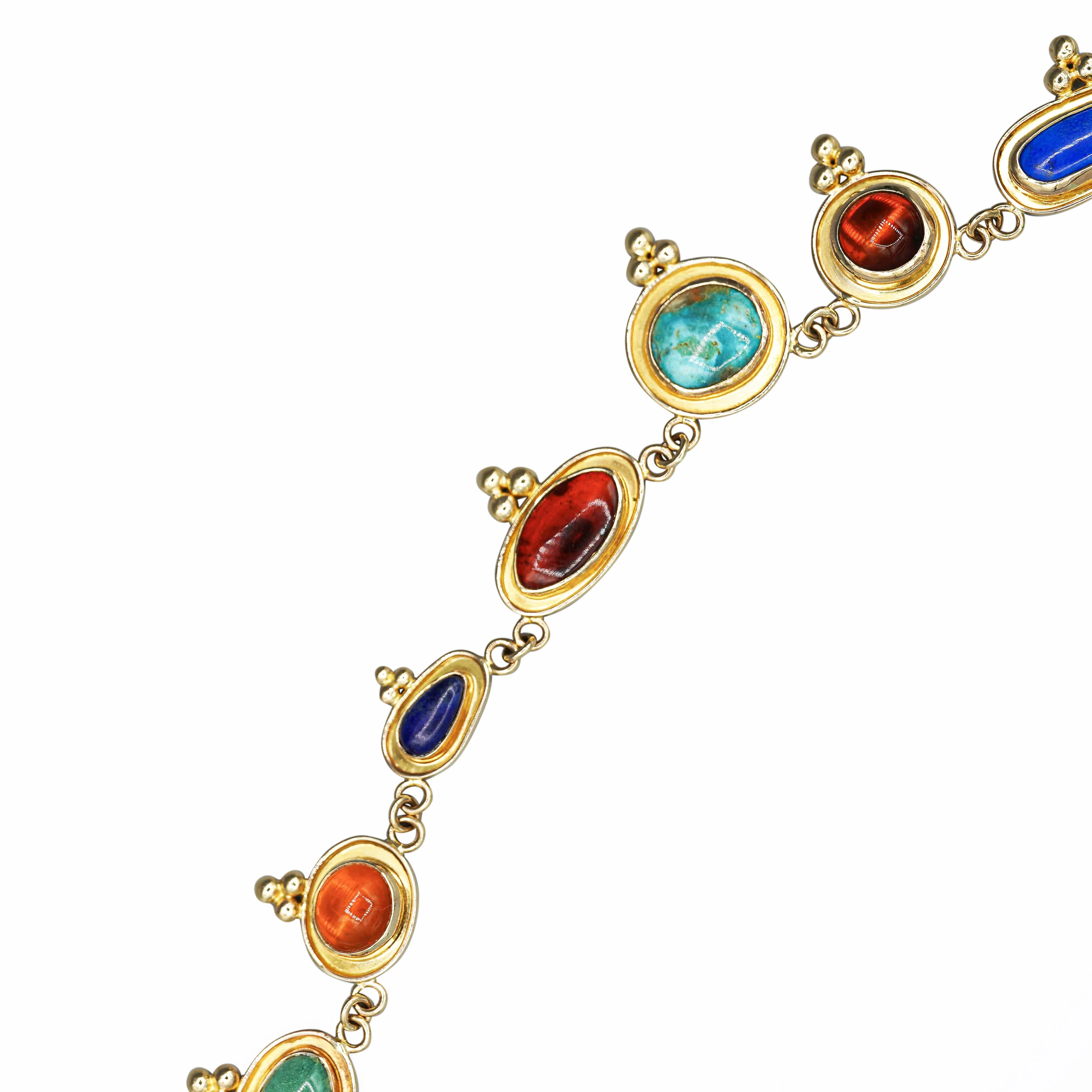 14K Gold Multi-Gemstone 24 Inch Necklace Cats-Eye - Image 4