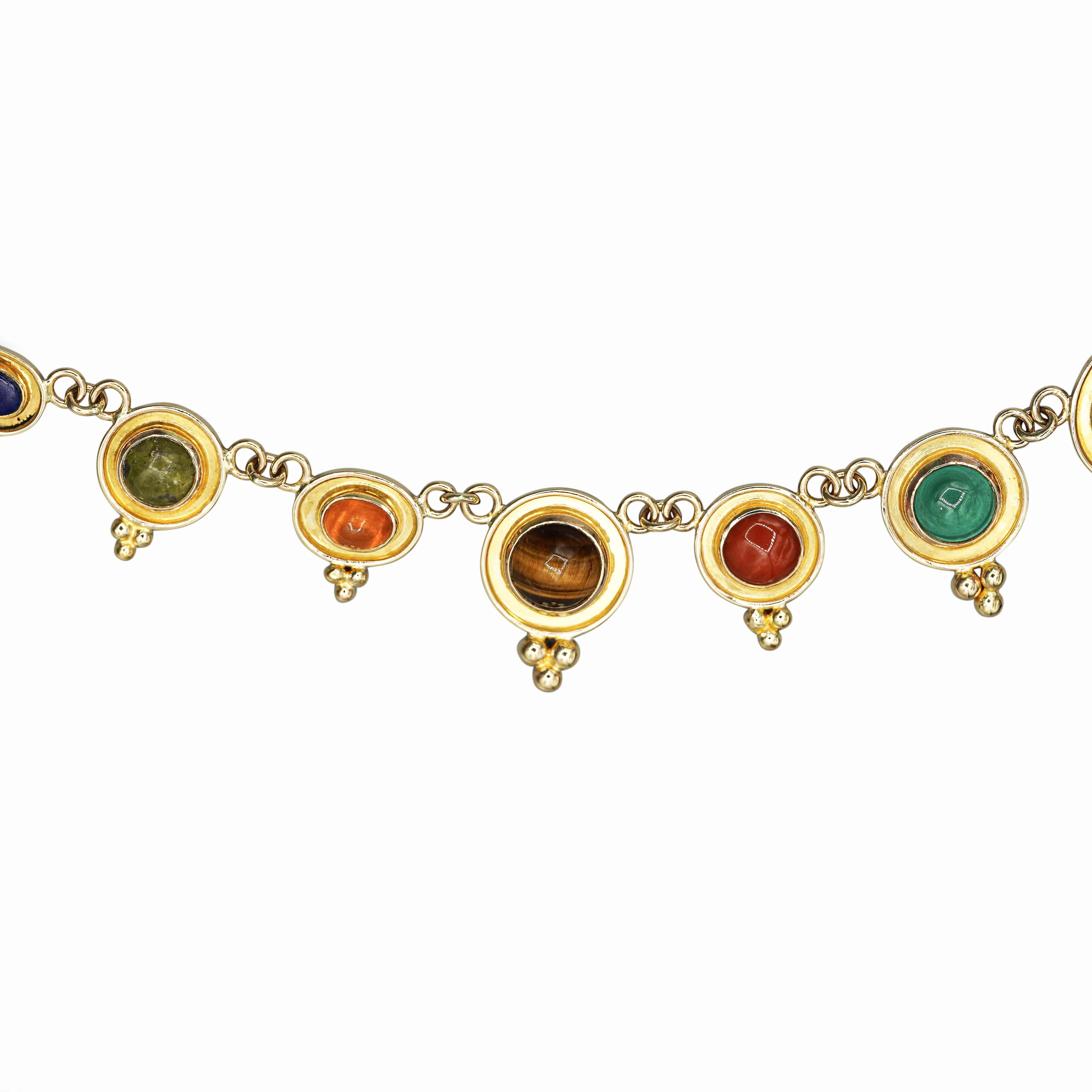 14K Gold Multi-Gemstone 24 Inch Necklace Cats-Eye - Image 7