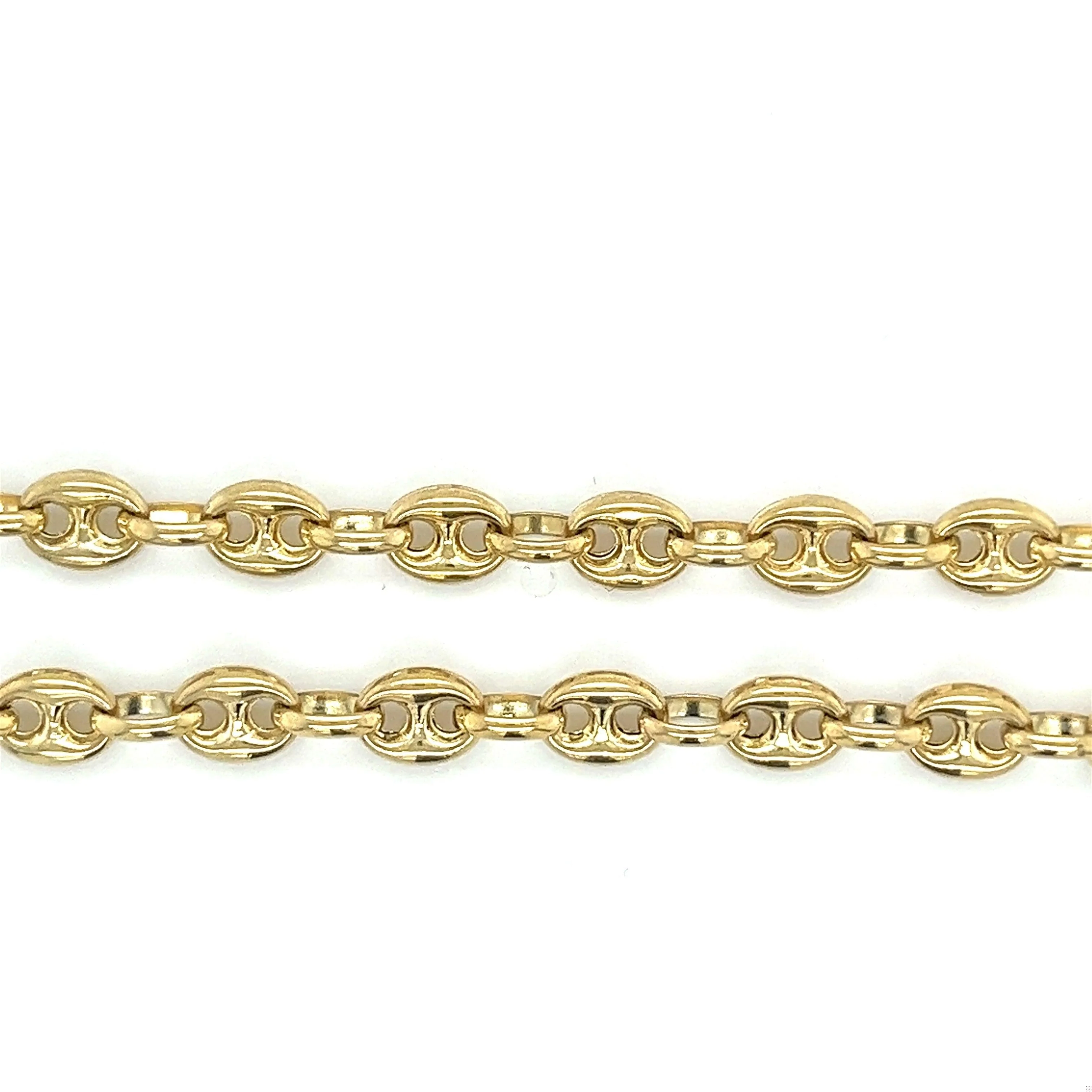 14K Gold Puff Anchor Mariner 5.5 MM Chain Link Necklace | 18-20 inch - Image 6