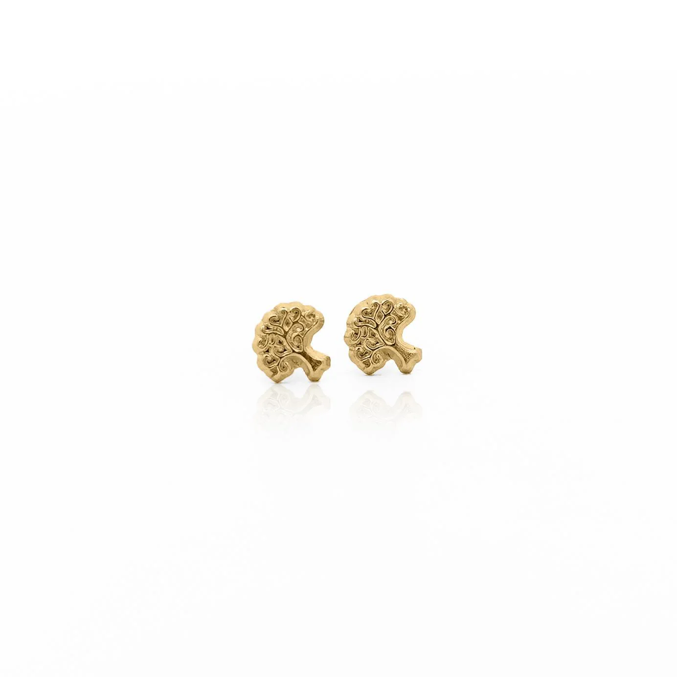 14K Gold Tree of Life Stud Earrings On Screw Backs - Image 3