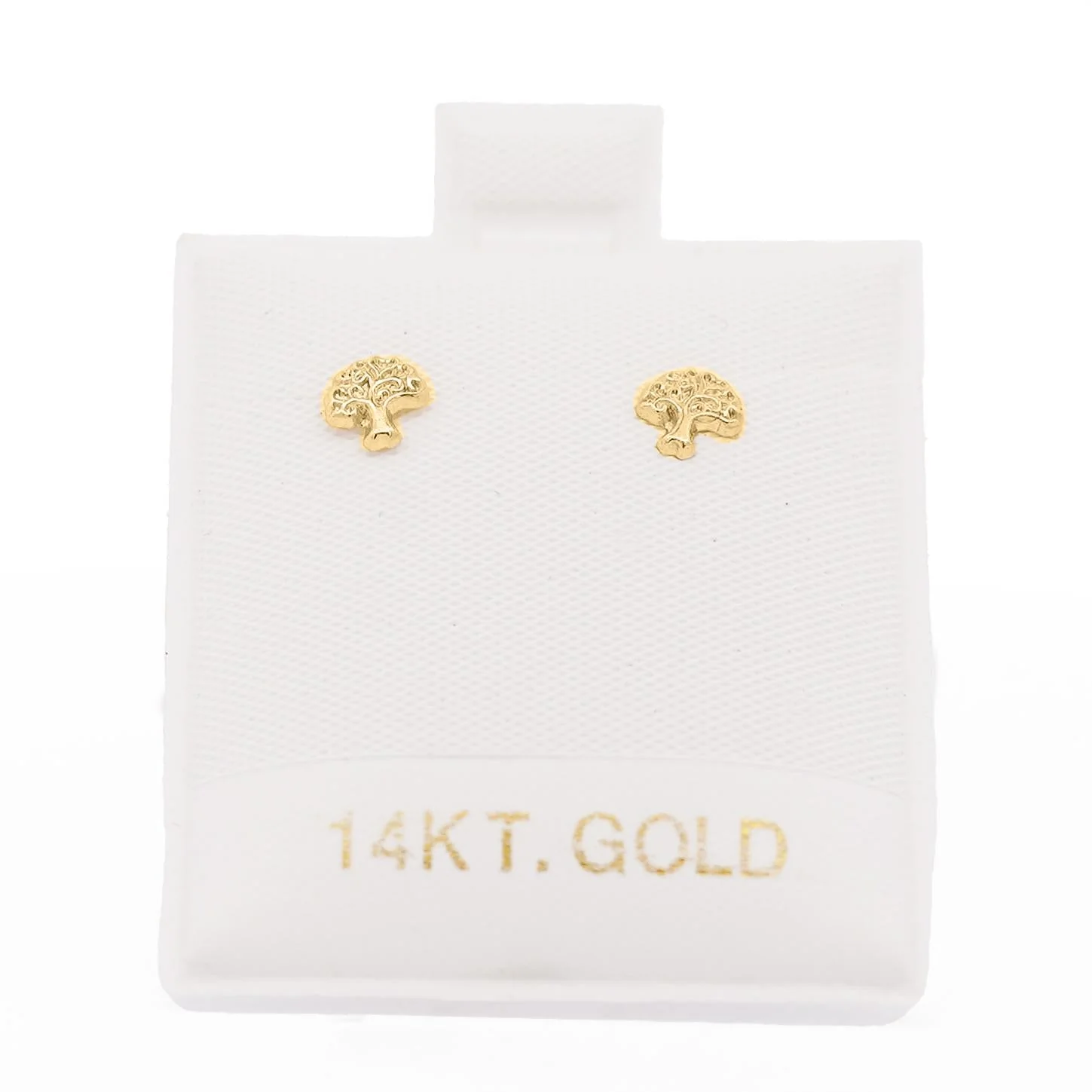 14K Gold Tree of Life Stud Earrings On Screw Backs - Image 6