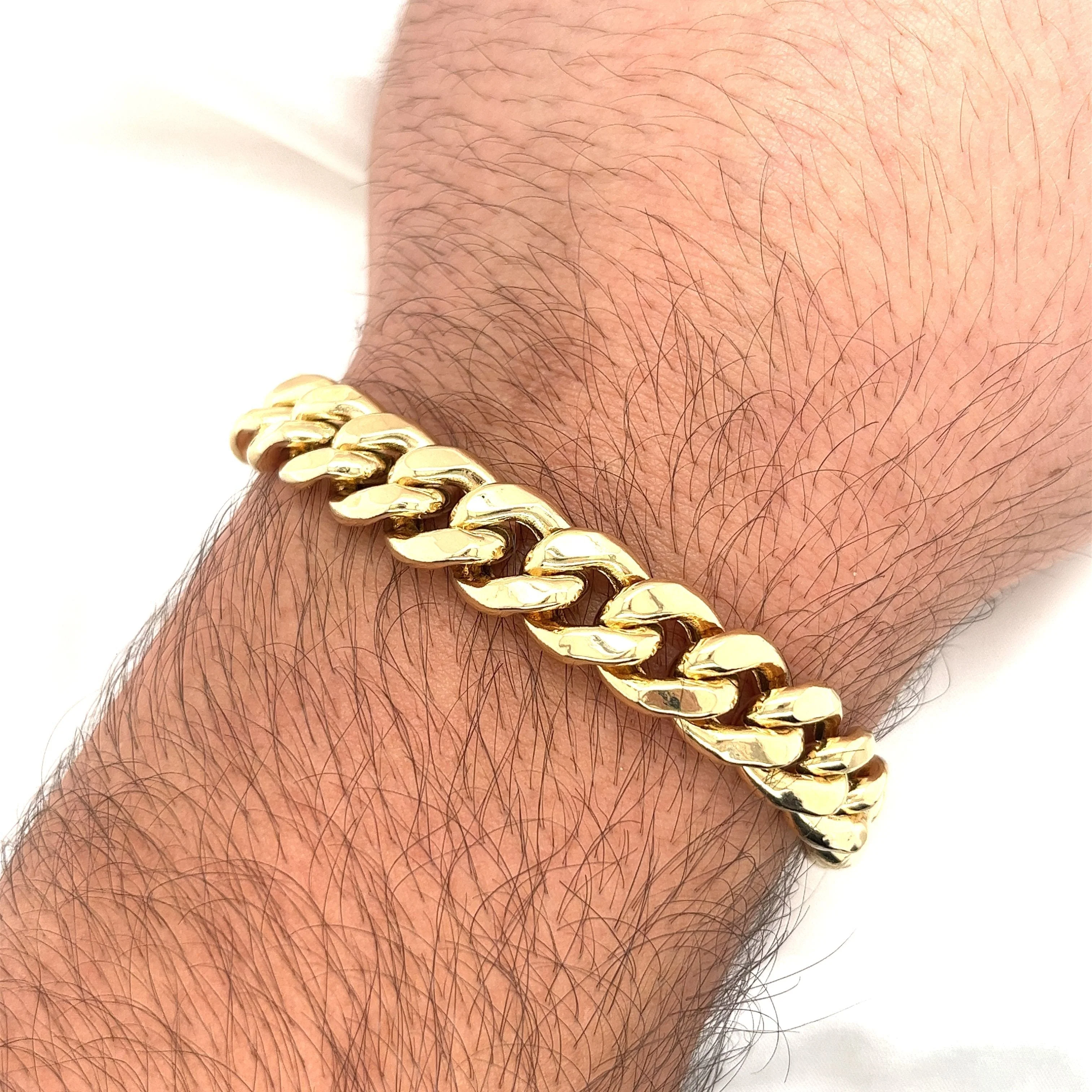 14K Gold Flat Cuban Link Chain Bracelet With Box Closure | 11.15MM - 9 Inch - Image 3