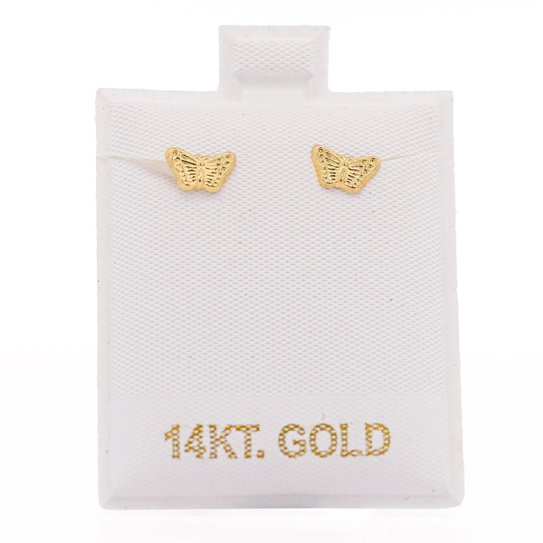 14K Solid Gold Mini Butterfly Stud Earrings on Screw Backs - Image 9