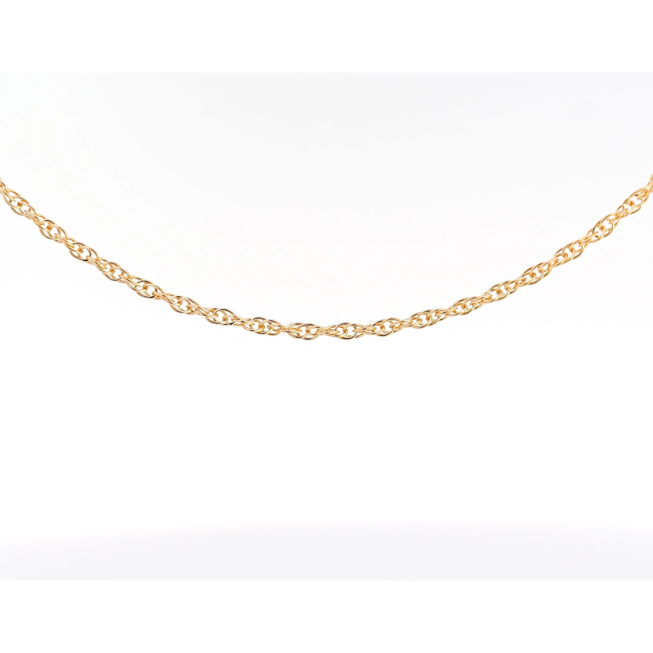 14K Solid Yellow Gold Thin 1-1.5MM Rope Chain Cable Choker Necklace 15-18" - Image 3