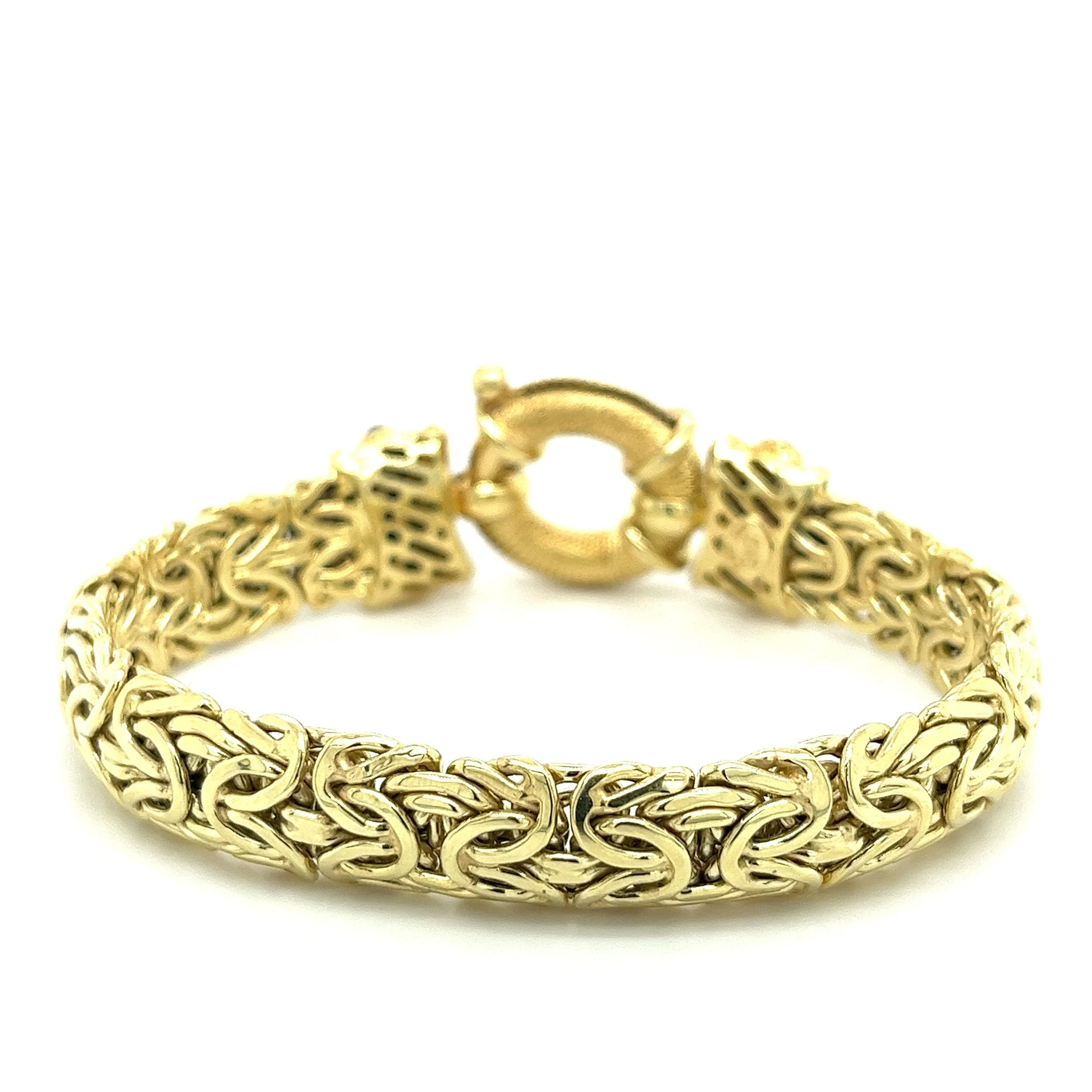 Vintage 14K Yellow Gold Byzantine Gold Chain Bracelet and Necklace Set - Image 5