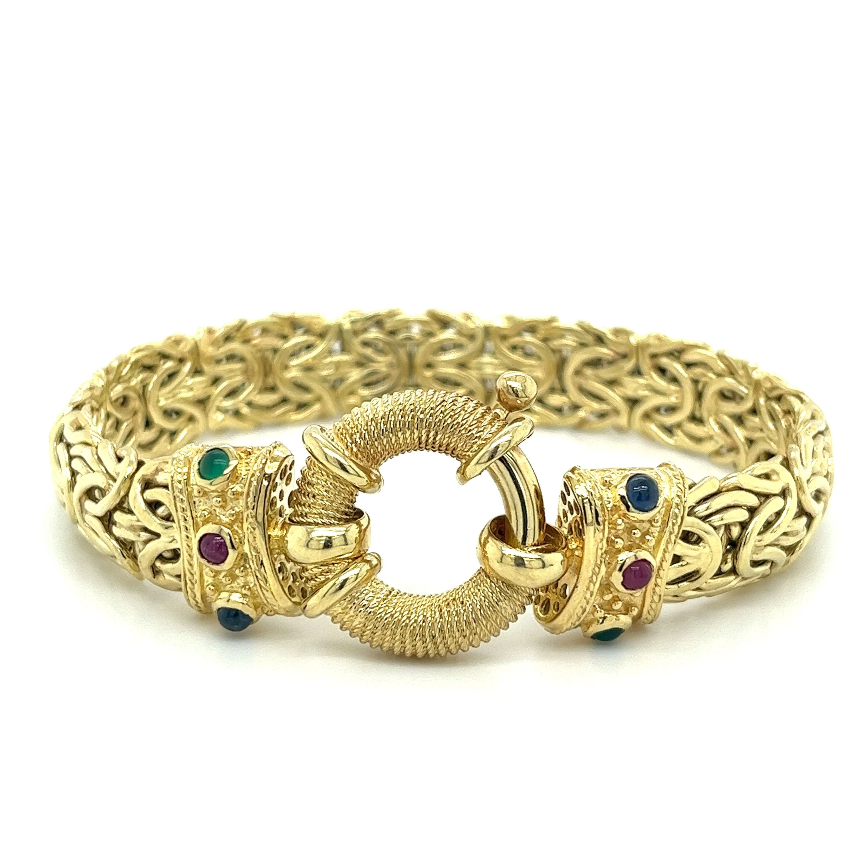 Vintage 14K Yellow Gold Byzantine Gold Chain Bracelet and Necklace Set - Image 6