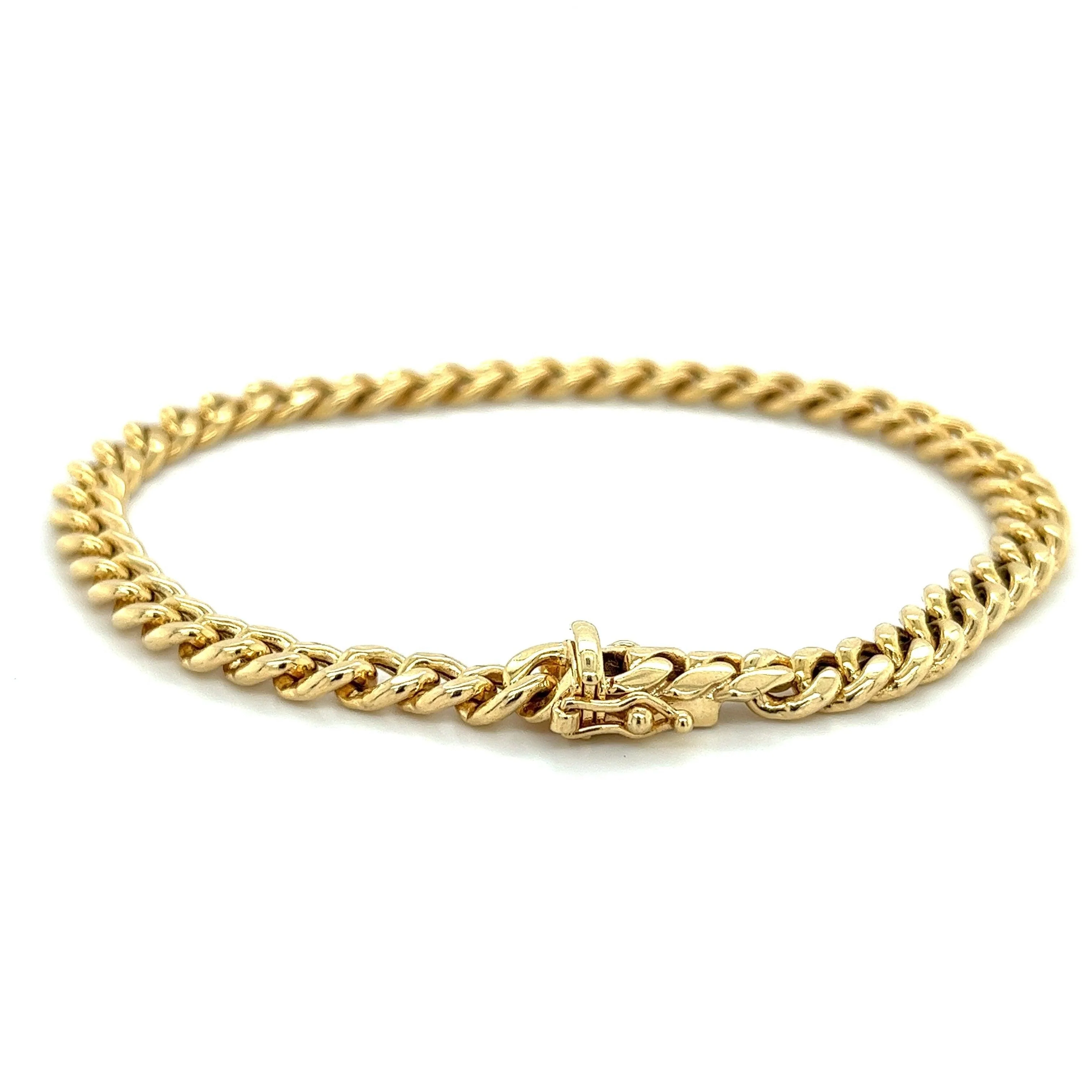 14K Yellow Gold Curb Link Chain Mens Bracelet | 5.75-6.5mm - 8.5 Inches - Image 6
