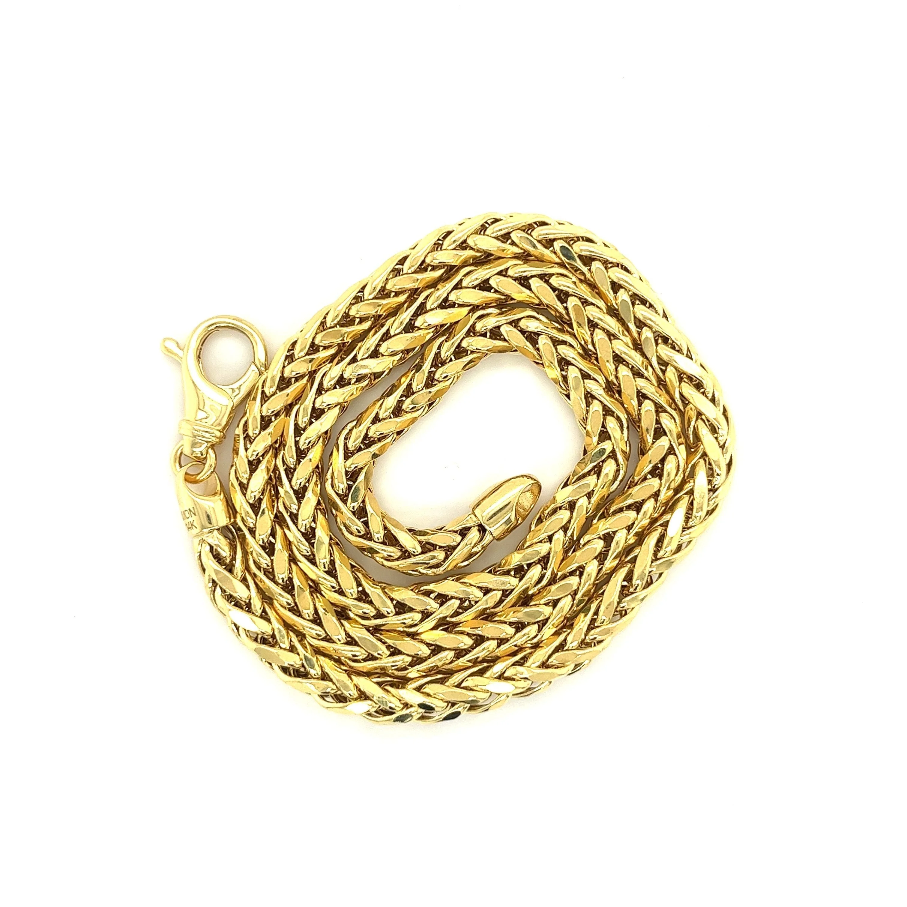 14K Yellow Gold Franco Spiga Link Necklace 4.8MM 18-20 Inches - Image 5