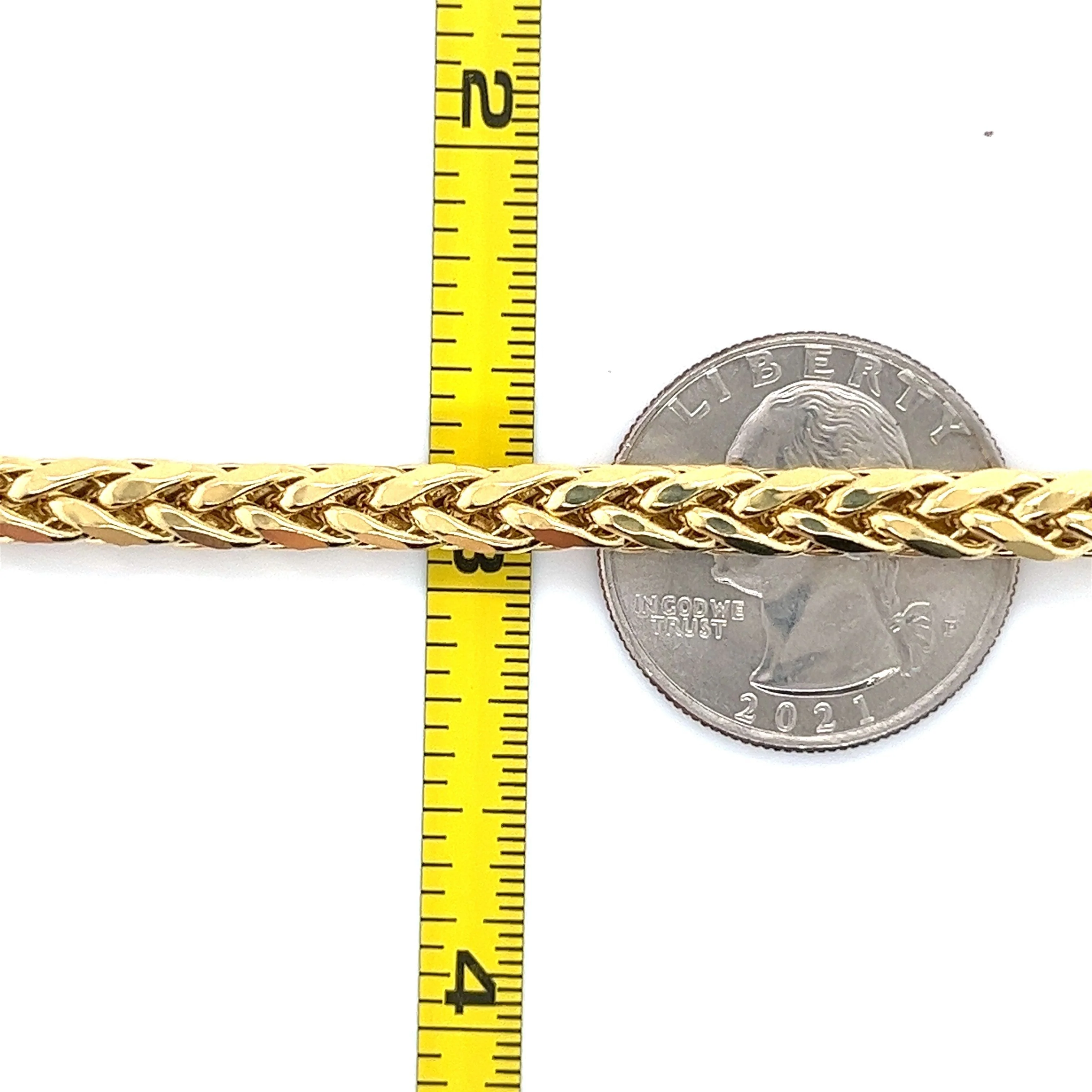14K Yellow Gold Franco Spiga Link Necklace 4.8MM 18-20 Inches - Image 6