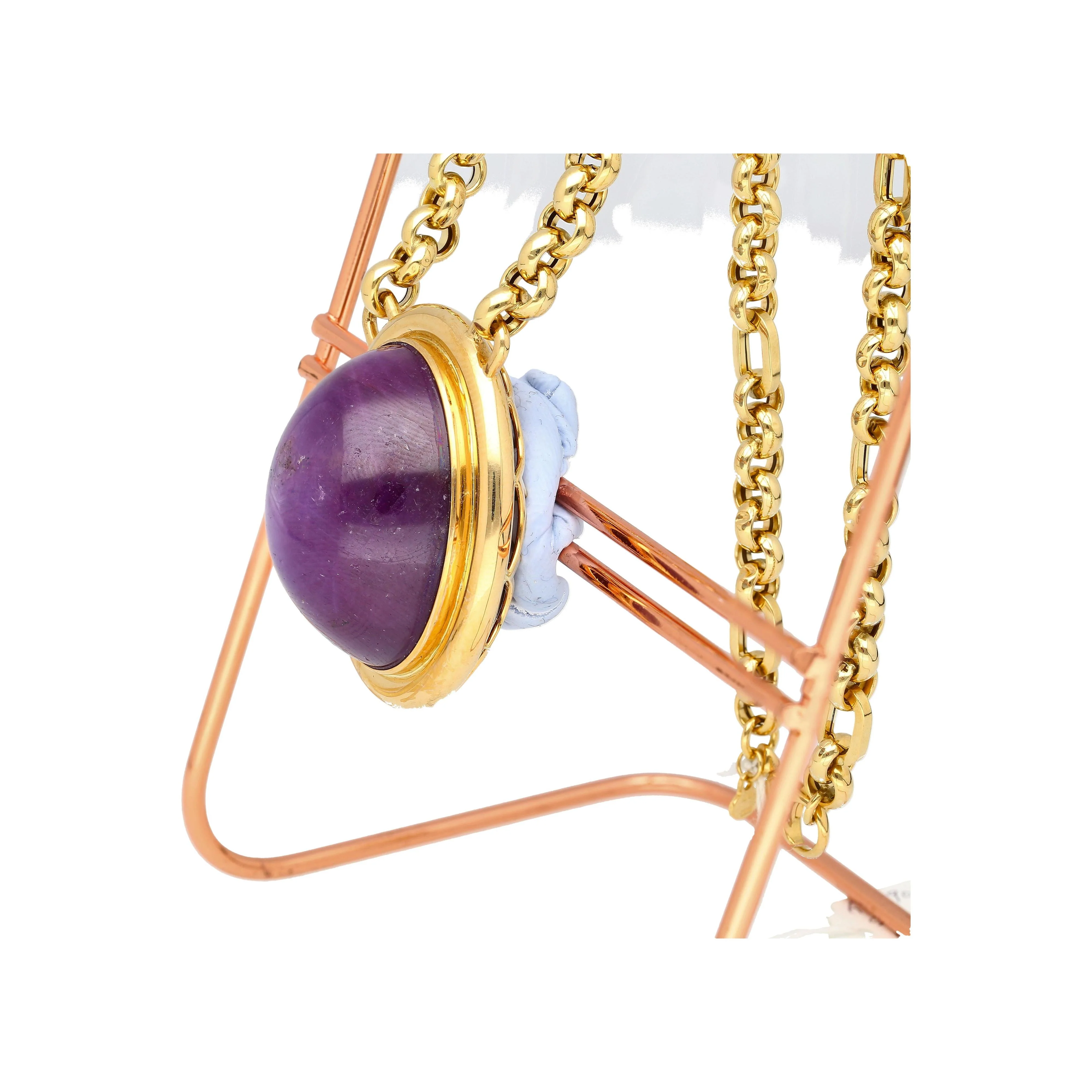 155.48 Carat No-Heat Purple Star Ruby 18K Gold Bezel Pendant Necklace - Image 5
