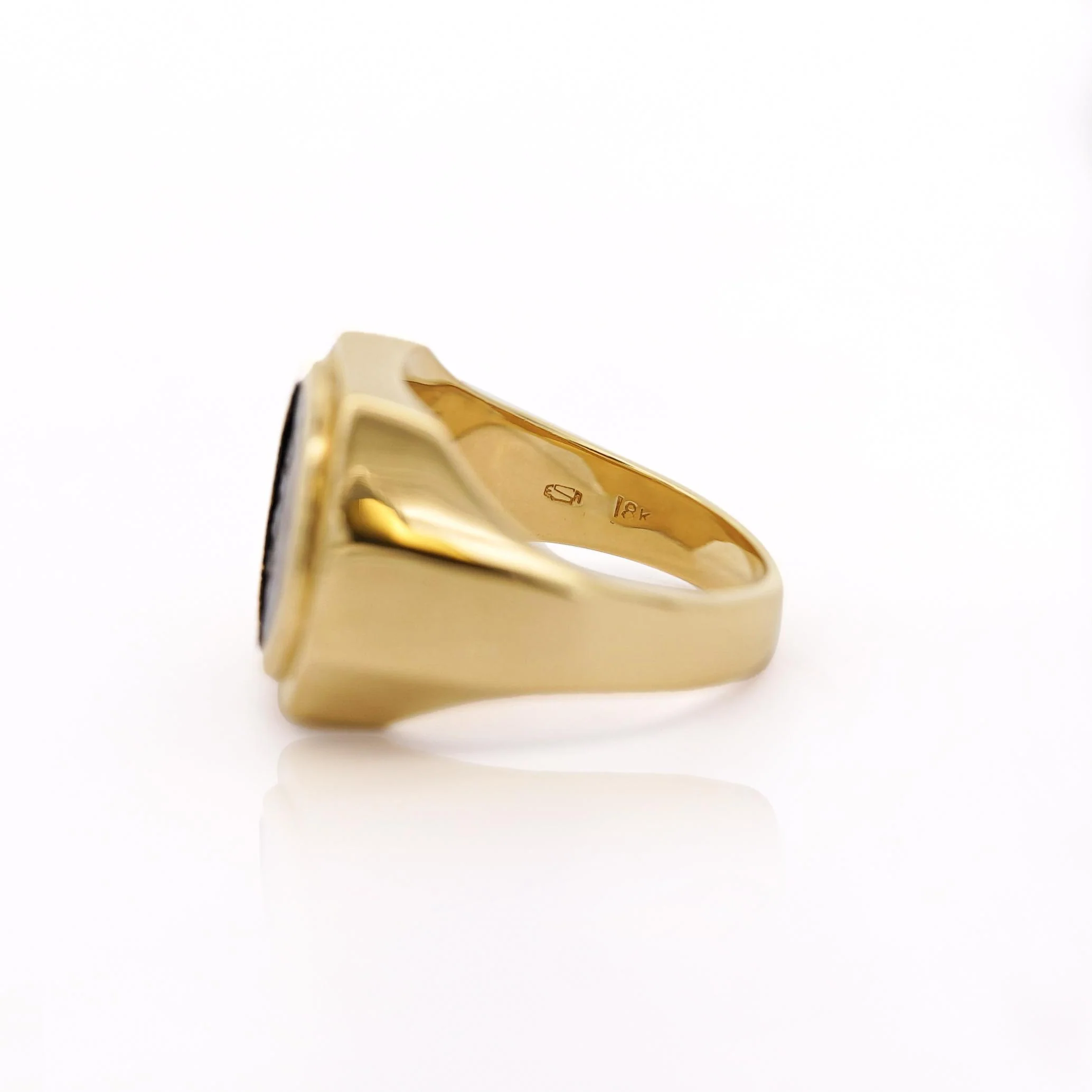 18K Gold Early Christian Roman Biblical Coin Men's Ring - Image 7