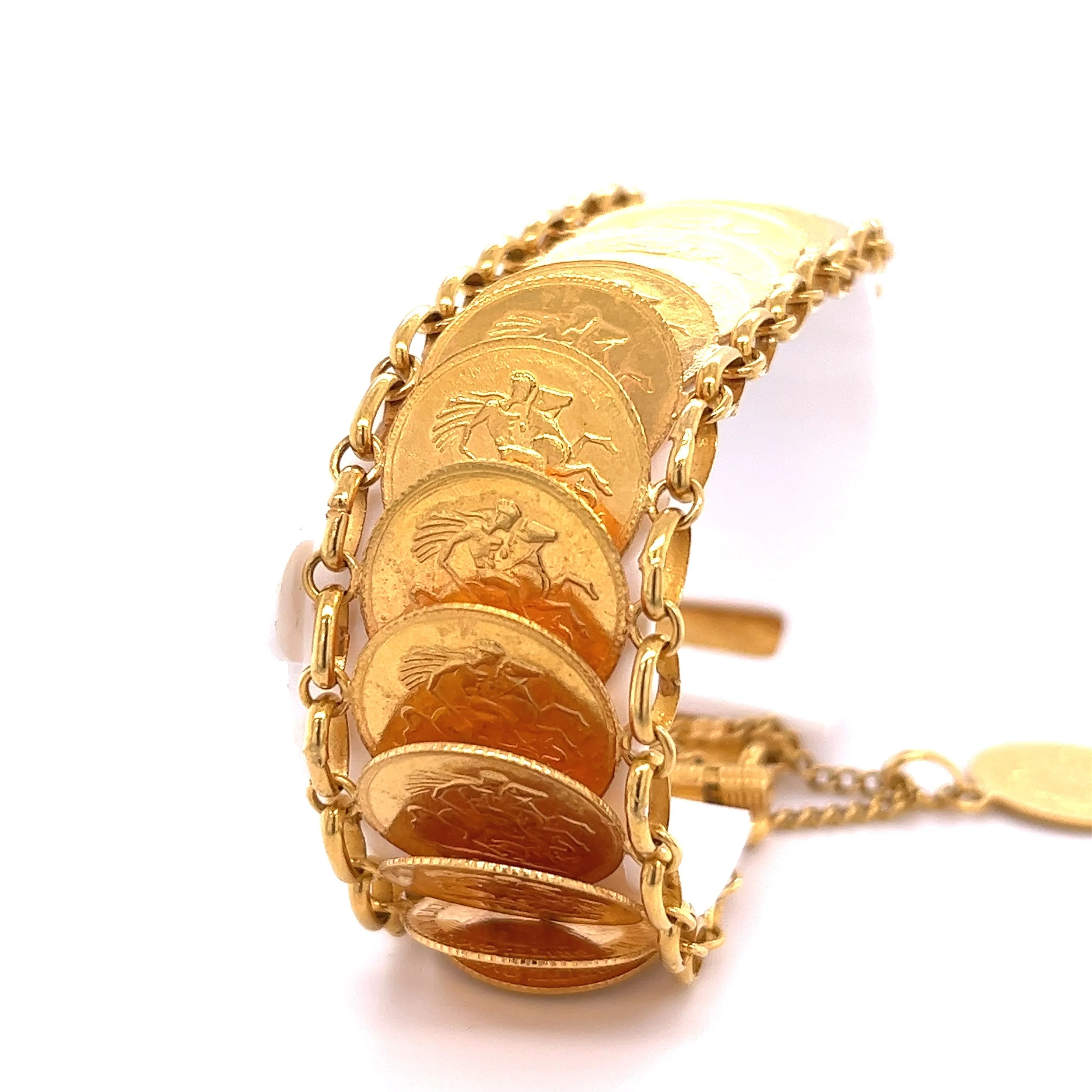 1911 King George V British Royal Mint Gold Coin Bracelet in 22k Gold | Replica - Image 2