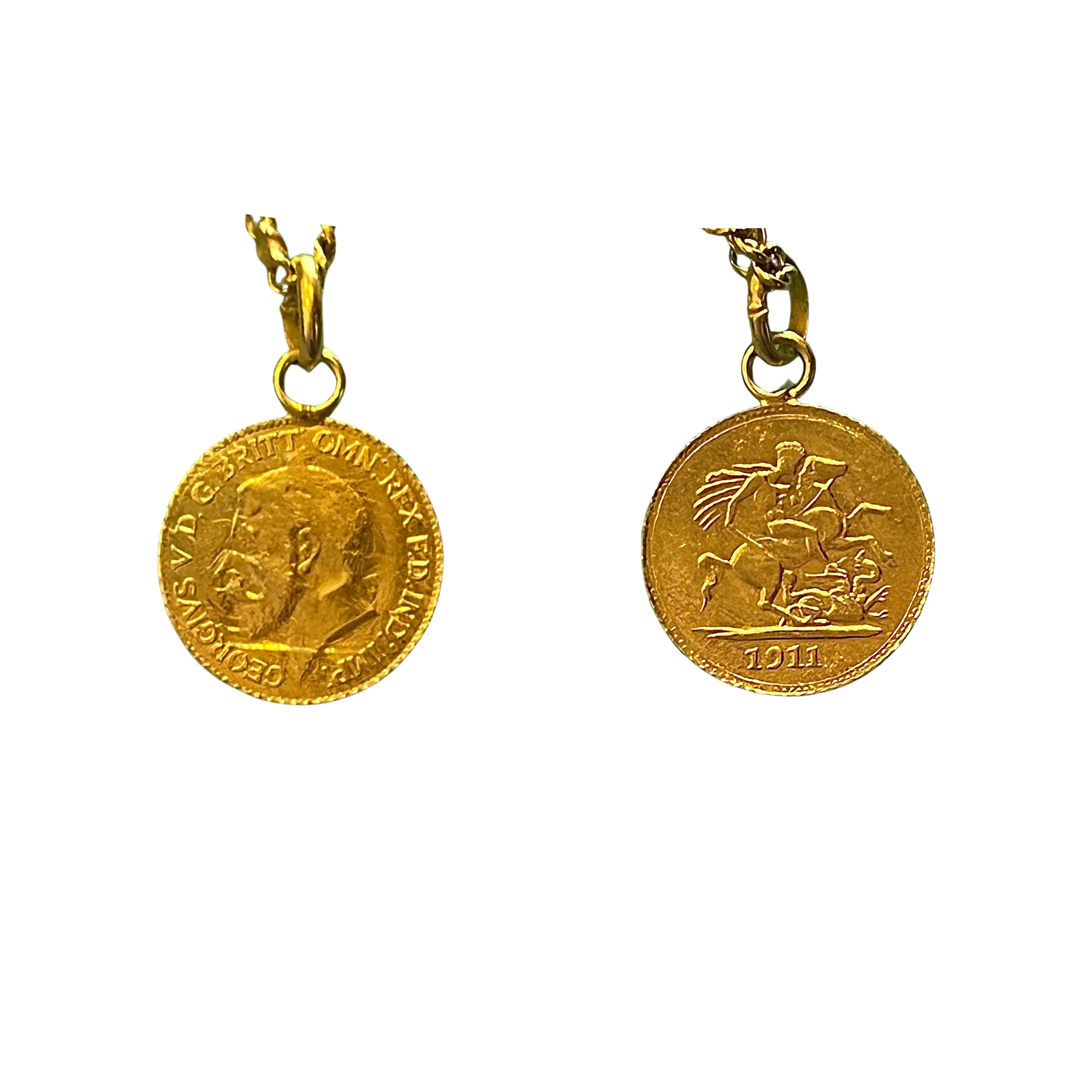 1911 King George V British Royal Mint Gold Coin Bracelet in 22k Gold | Replica - Image 7