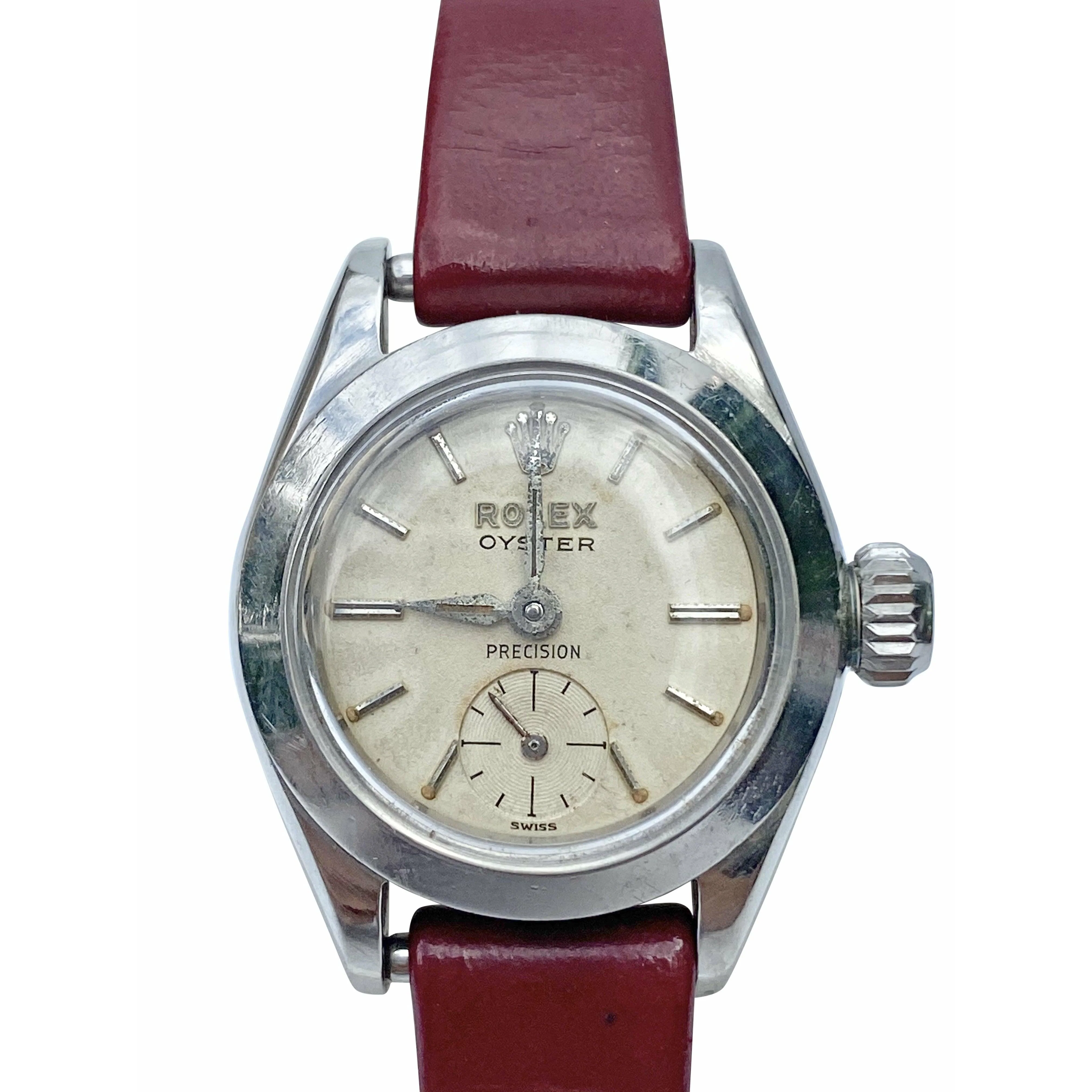 1950's Rolex Oyster Speedking Precision Watch in Red Leather Strap - Image 5