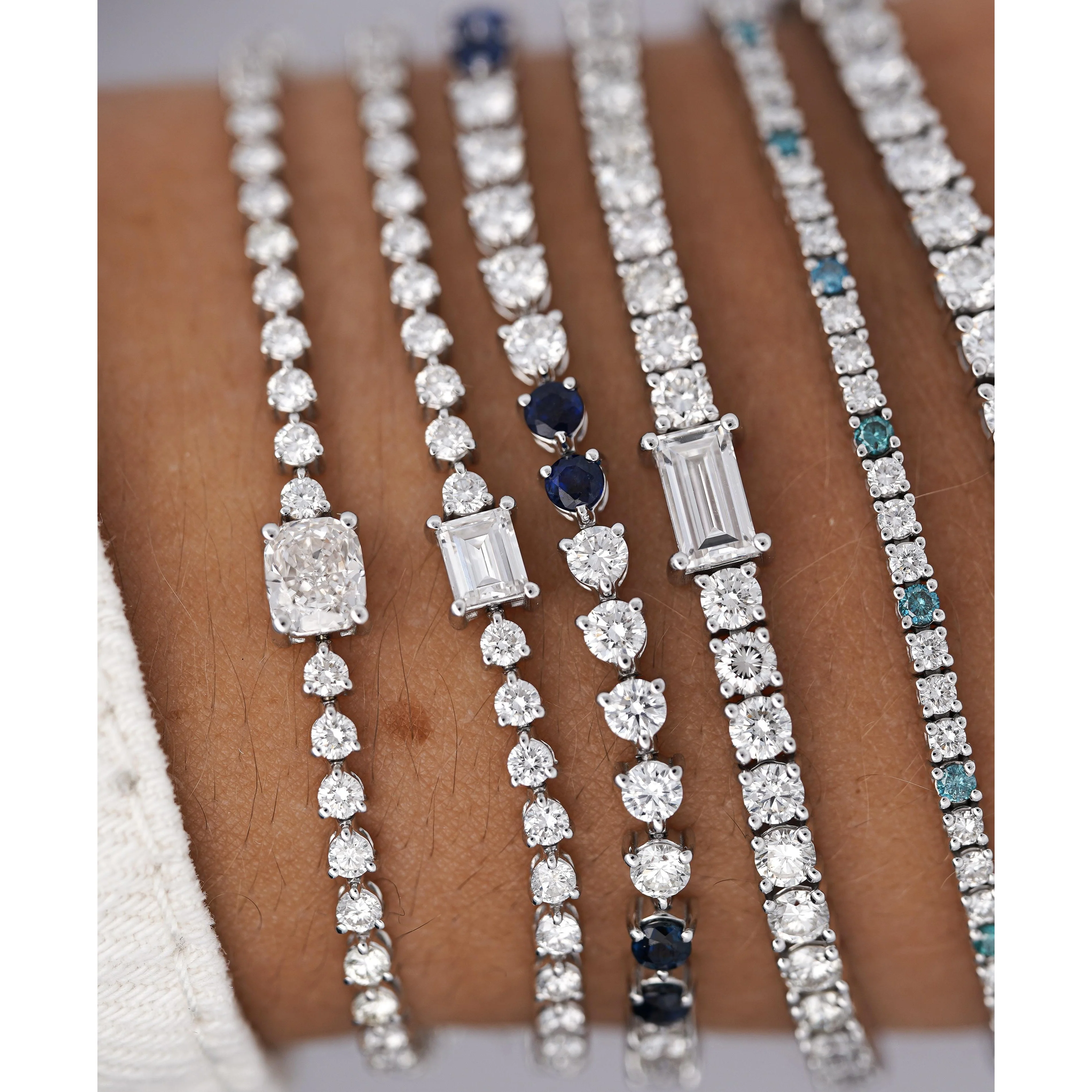 2.4 Carat Round and Baguette Lab Grown Diamond Tennis Bracelet - Image 6