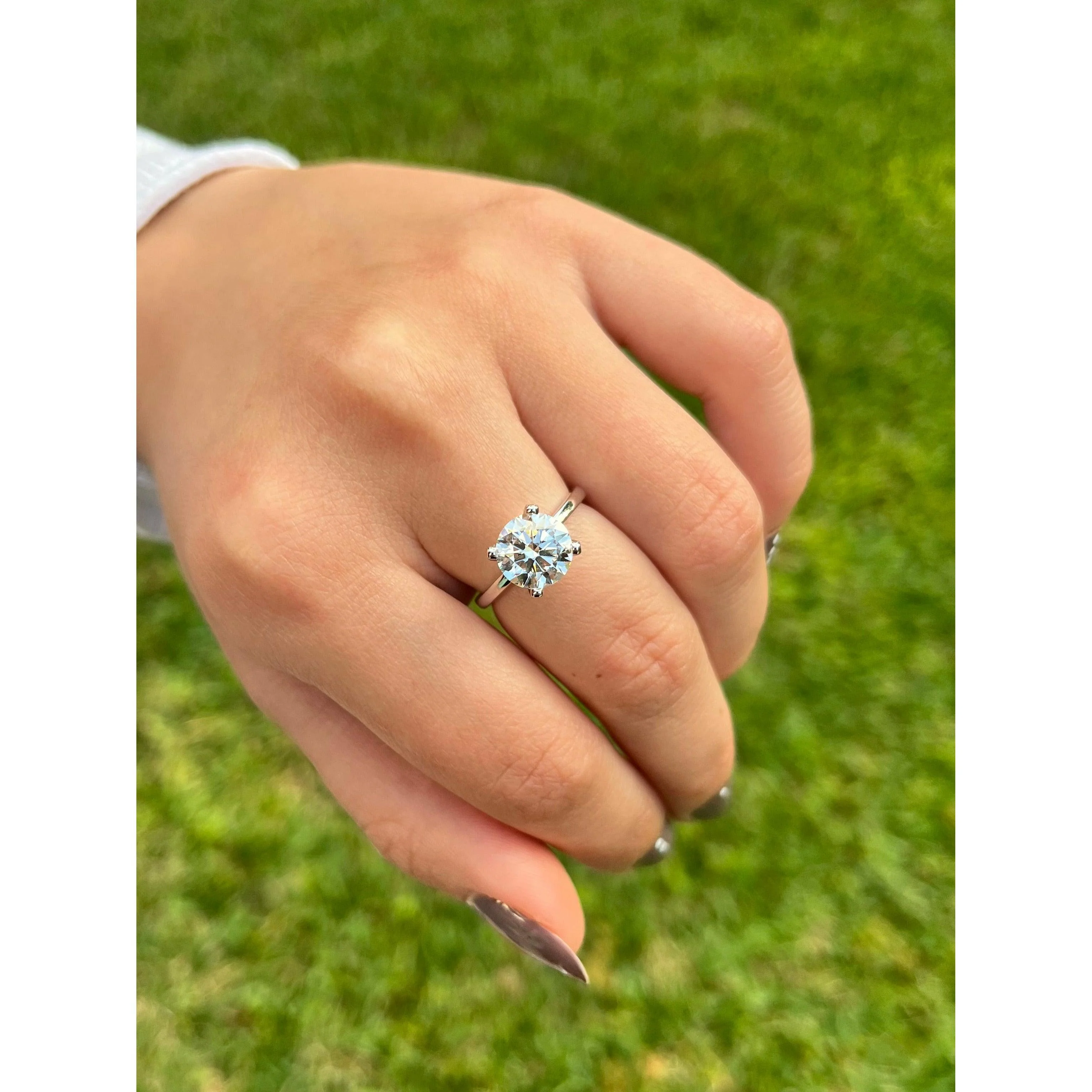 2.50 carat Round Cut Lab Grown Diamond solitaire Engagement Ring - Image 8