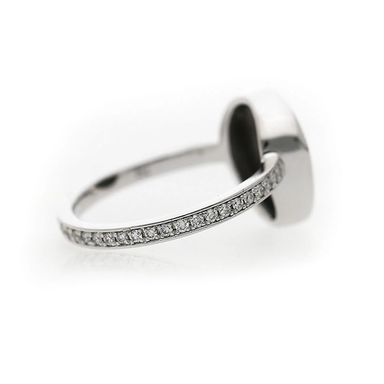 2.70 Carat Black Opal Freeform Shape Bezel Set 18K White Gold Ring - Image 4