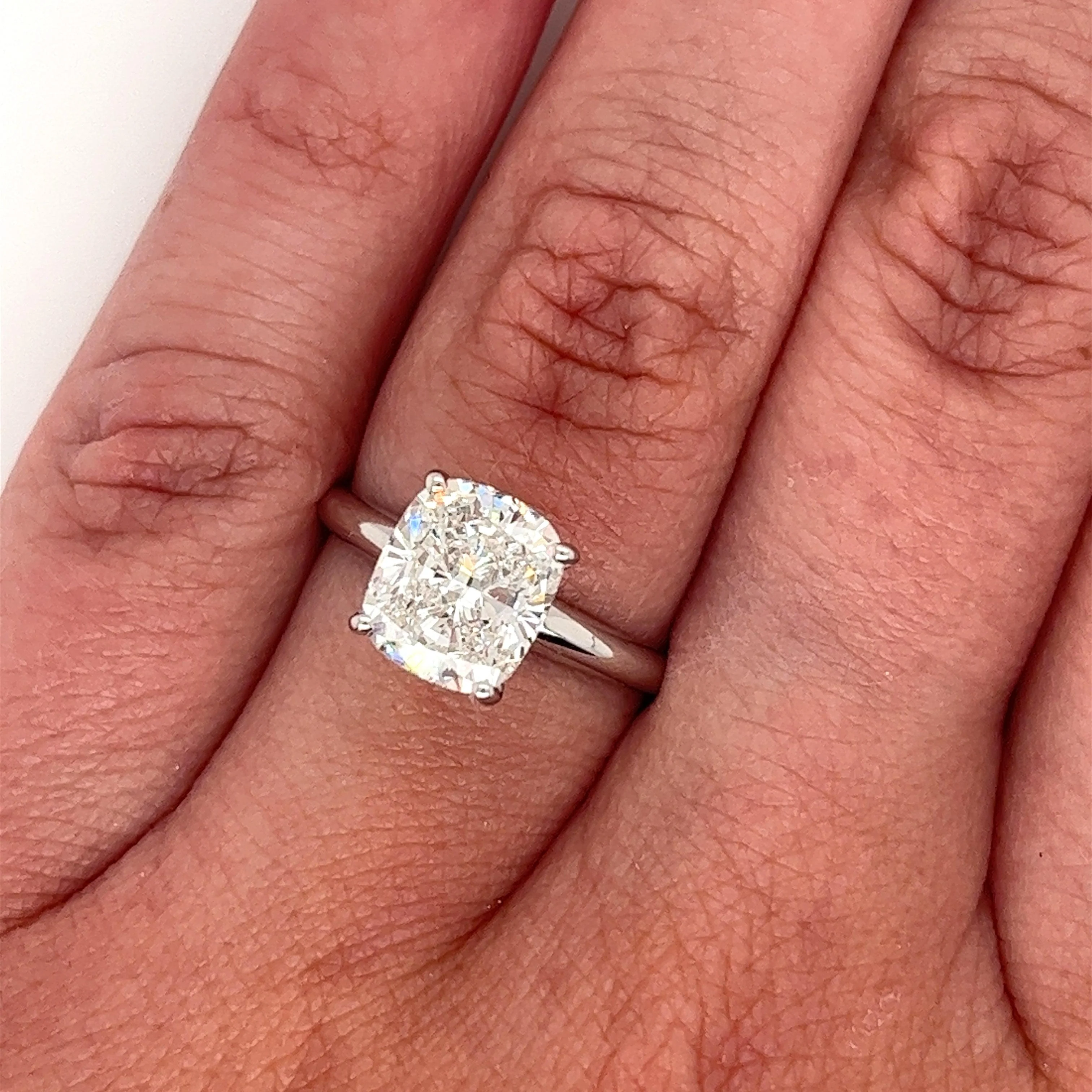 2.79 Carat Lab Grown Diamond Engagement Ring in 14K White Gold Solitaire 4-Prong Setting - Image 3