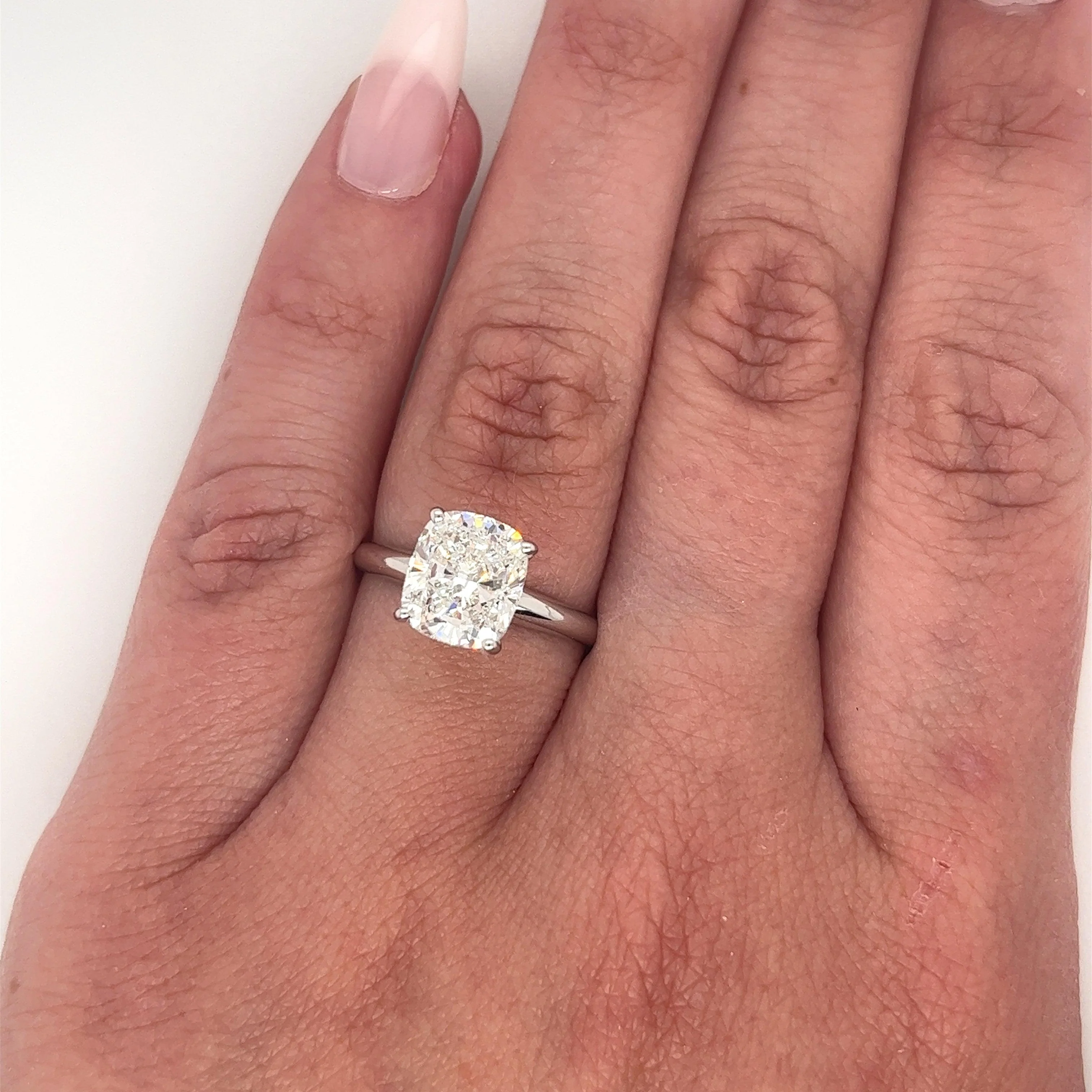2.79 Carat Lab Grown Diamond Engagement Ring in 14K White Gold Solitaire 4-Prong Setting - Image 4