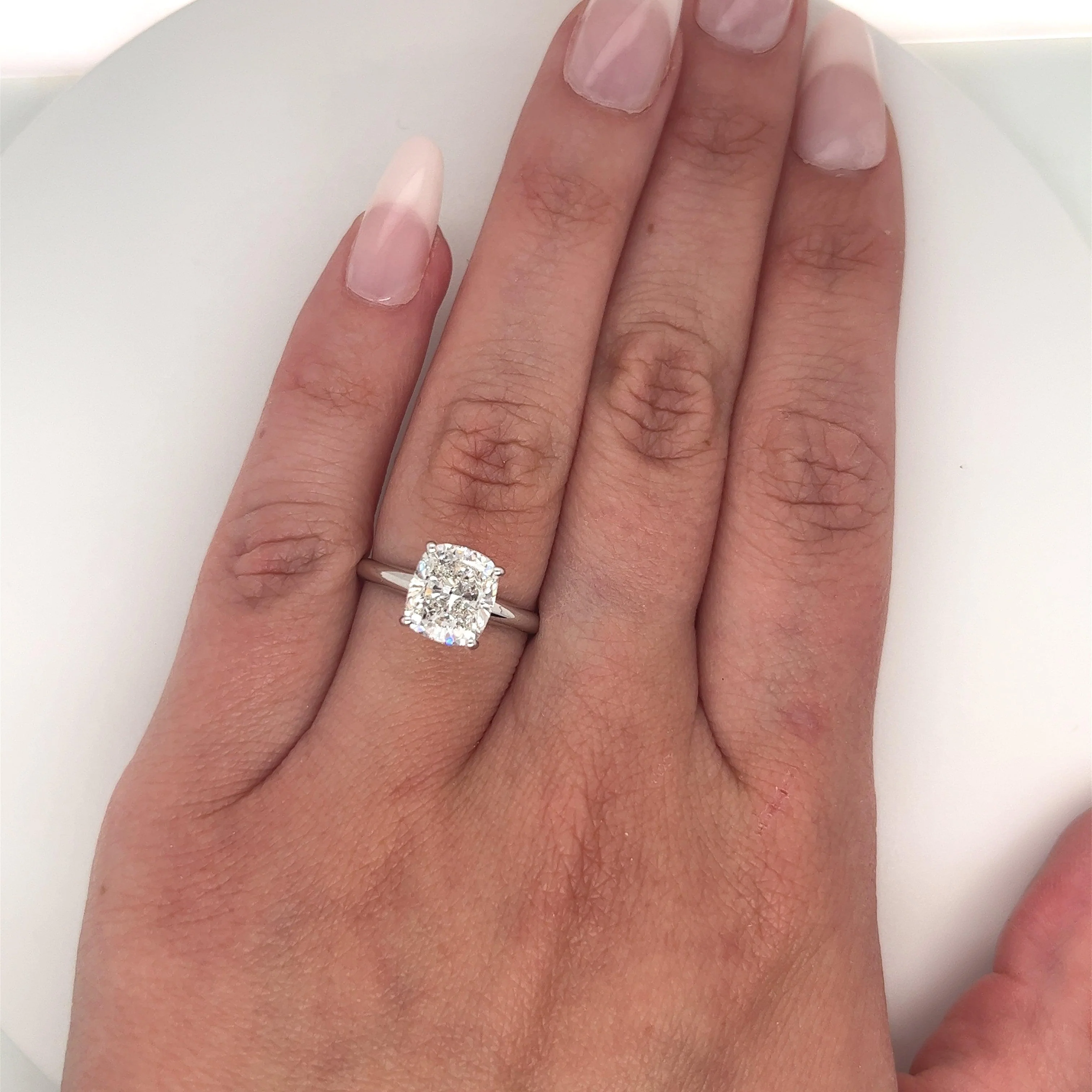 2.79 Carat Lab Grown Diamond Engagement Ring in 14K White Gold Solitaire 4-Prong Setting - Image 5