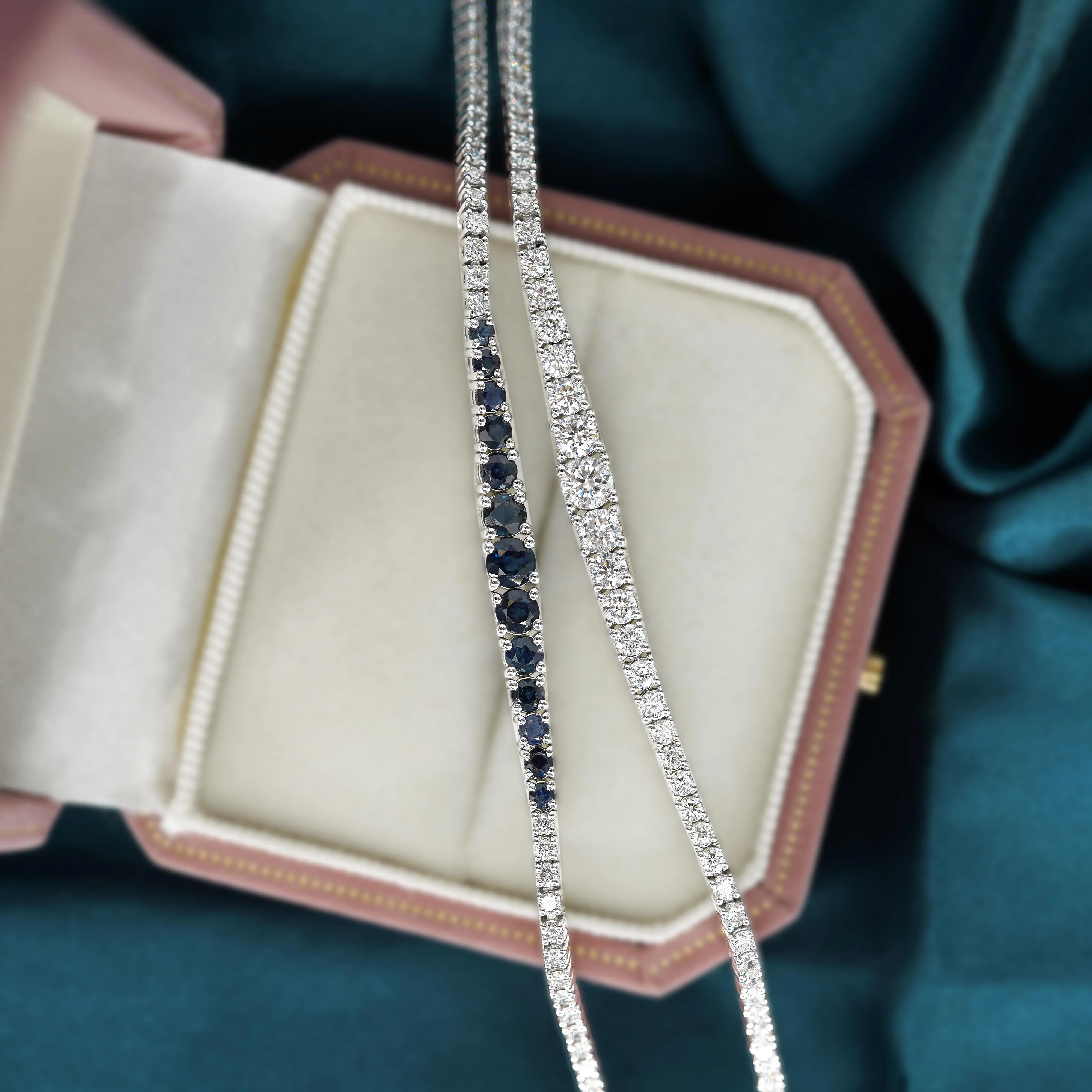 2.85 Carat Lab Grown Diamond 14K White Gold Graduating Tennis Bracelet - Image 10
