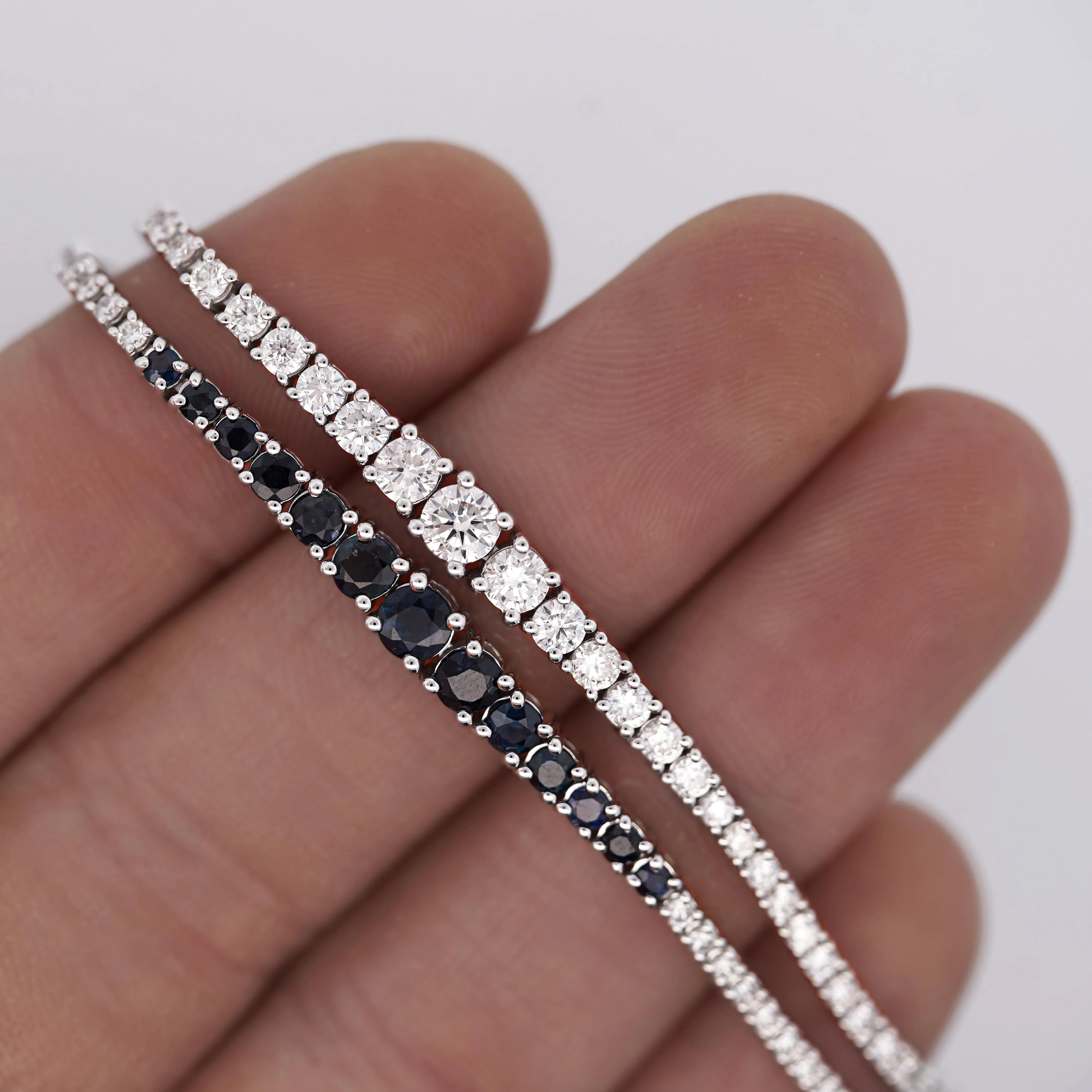 2.85 Carat Lab Grown Diamond 14K White Gold Graduating Tennis Bracelet - Image 9