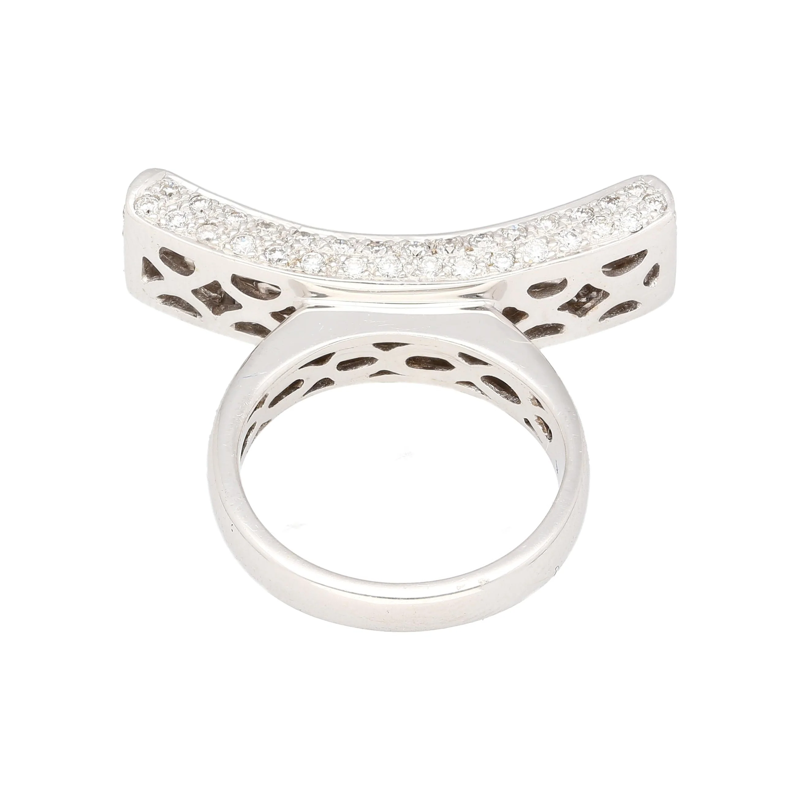 2 Carat Princess Cut Diamond Encrusted Curved Top Overlap Ring in 18K - Image 2