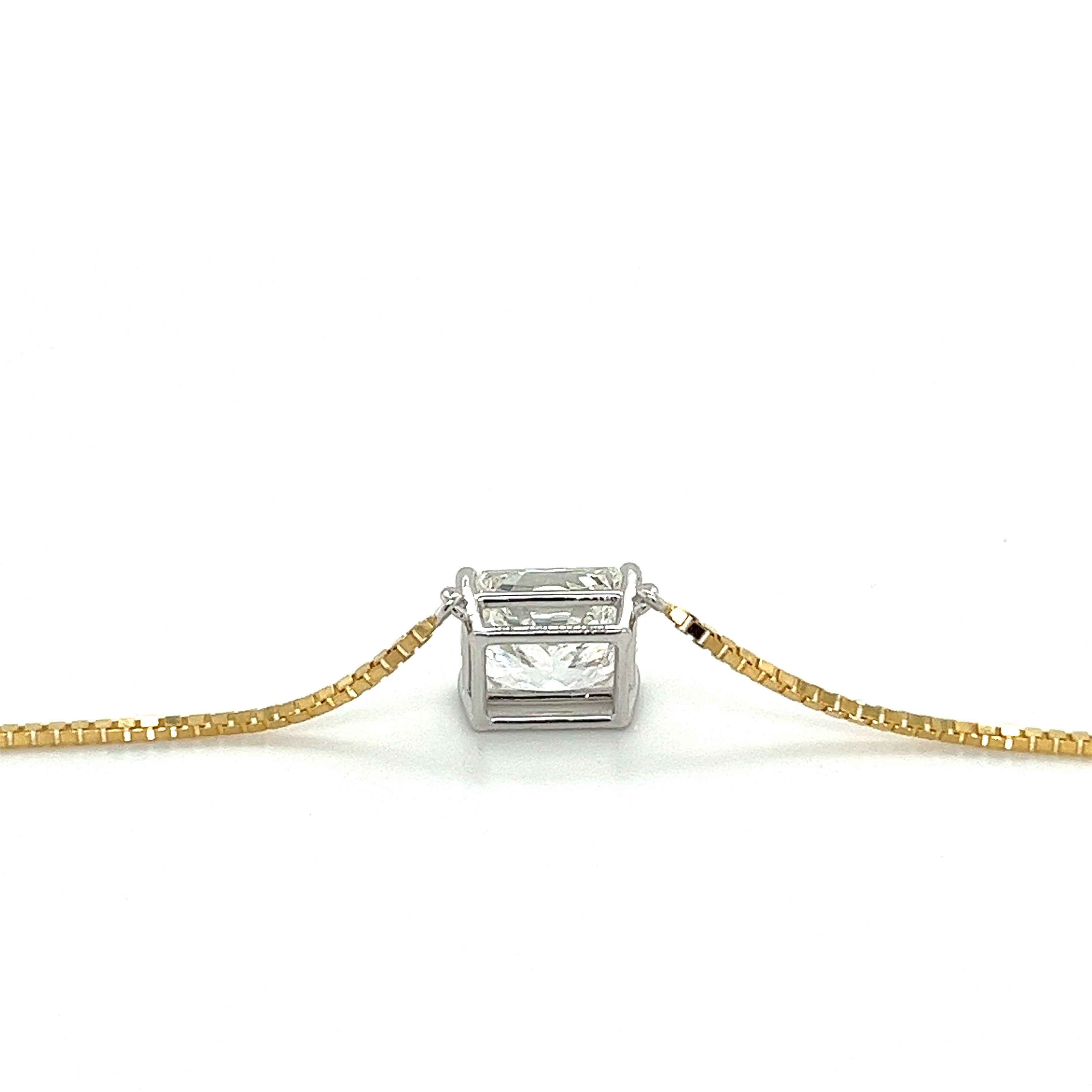 2 Carat Radiant Cut Solitaire Floating Lab Diamond Necklace - Image 6