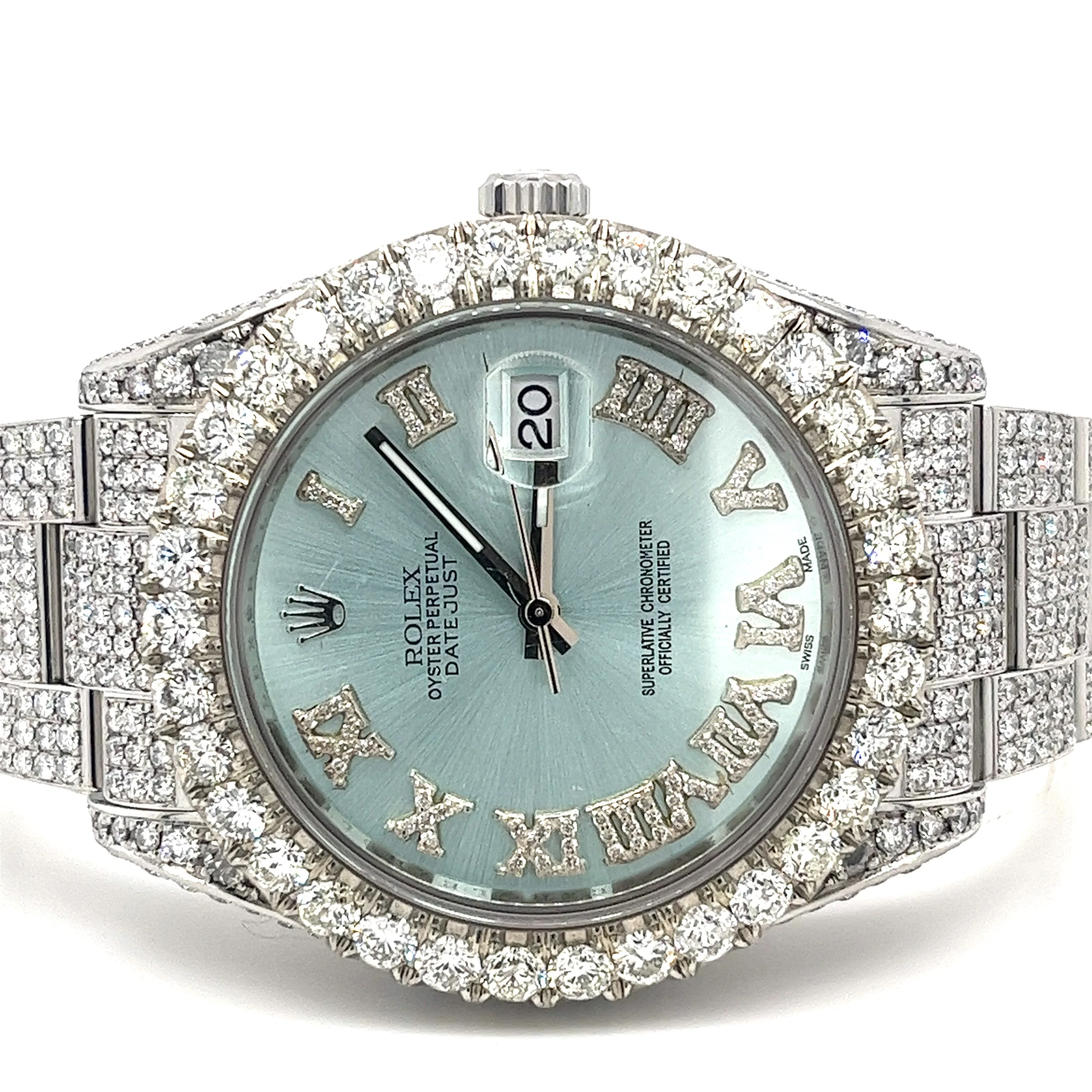 41MM Rolex Datejust With Light Blue Dial Roman Numerals Year 2010 Watch - Image 2
