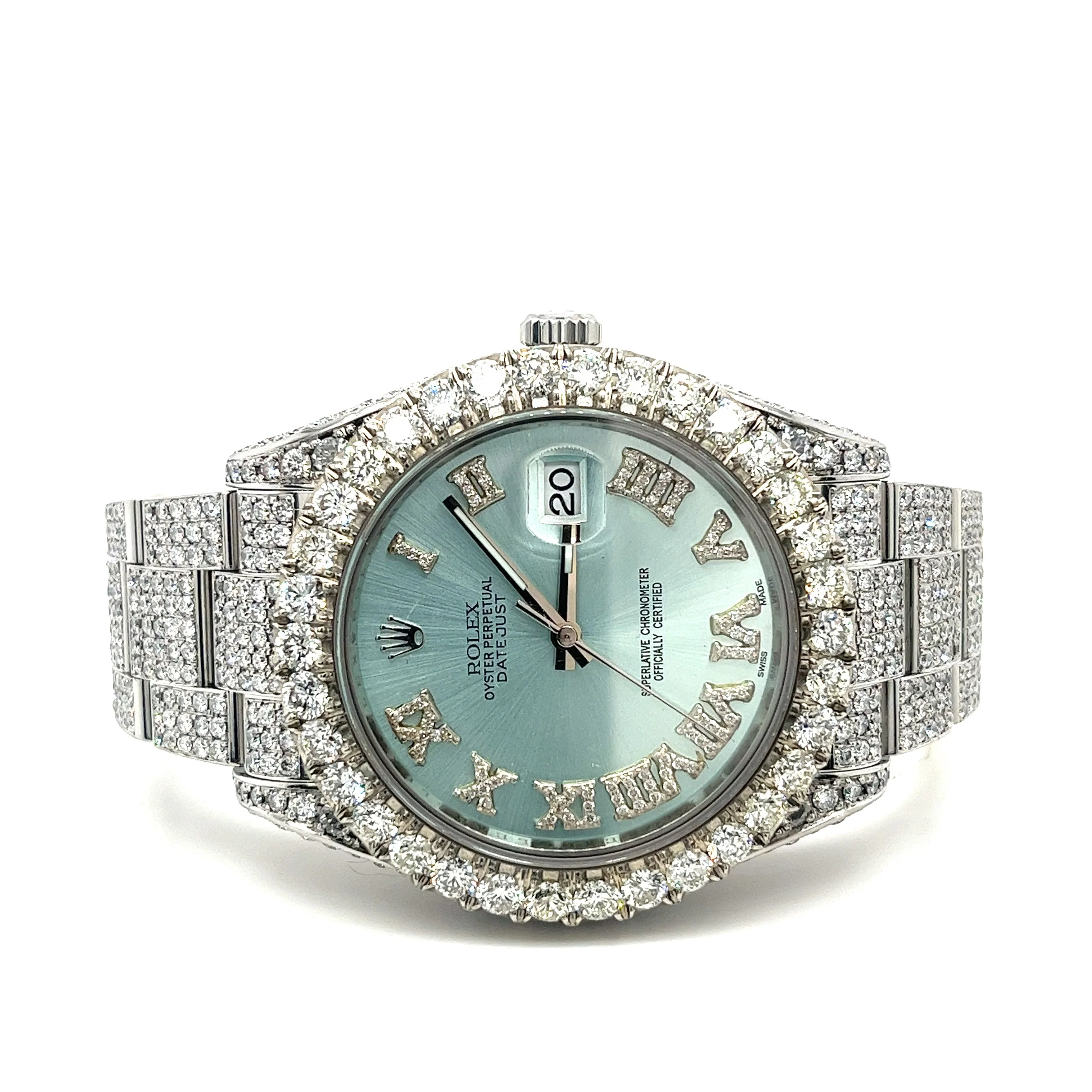 41MM Rolex Datejust With Light Blue Dial Roman Numerals Year 2010 Watch - Image 6