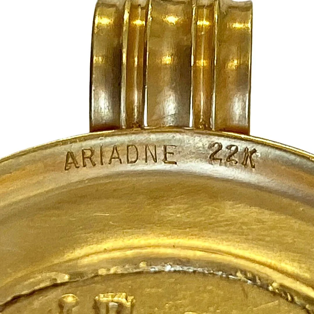 22K Gold Antique Byzantine Constantinople II Coin Bezel Pendant - Image 5